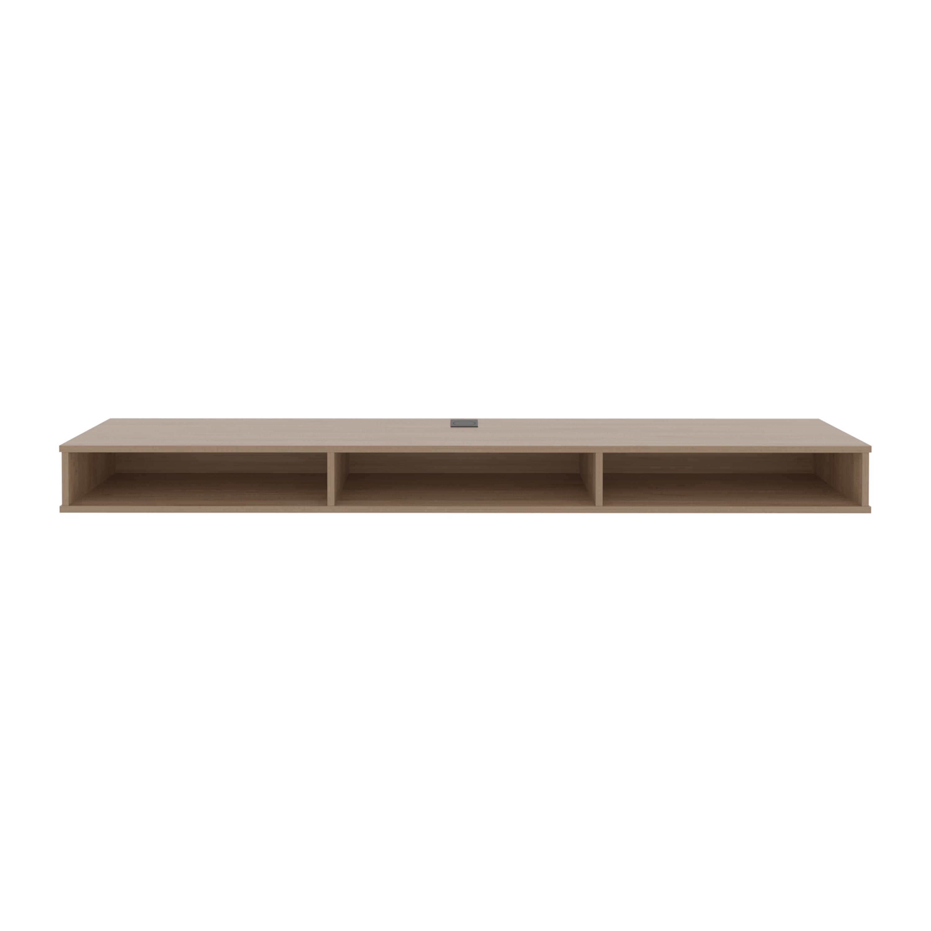 Luft 71' Wide 3-Shelves Floating TV Stand,Wall Mounted,  Media Console Entertainment Center with cable management, for Living Room, Bedroom Natural Oak