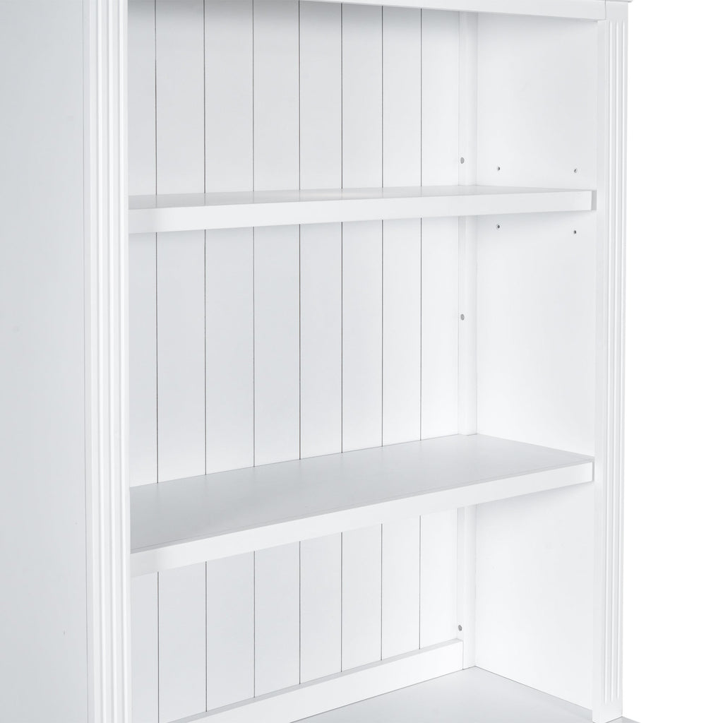 83.4"Tall Bookshelf Suite, Modern Bookcase Suite with LED Lighting,Doors and Drawers,2-Piece Set Storage Bookcase with Open Shelves for Living Room,Home Office,White