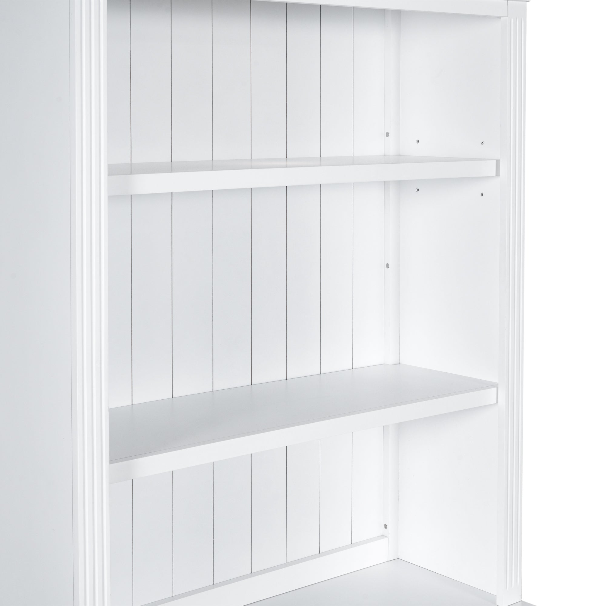 83.4"Tall Bookshelf Suite, Modern Bookcase Suite with LED Lighting,Doors and Drawers,2-Piece Set Storage Bookcase with Open Shelves for Living Room,Home Office,White