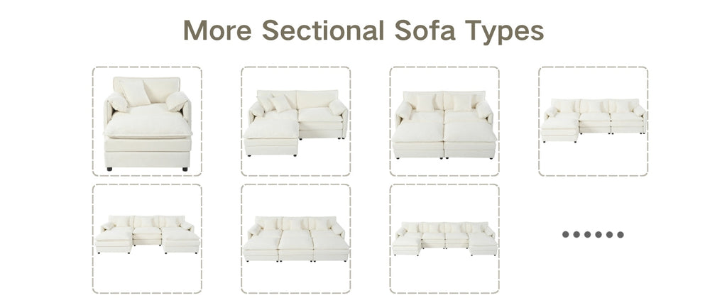 Oversized 41.73' Sofa Chair, Modern Upholstered Armchair with 1 Toss Pillow, Modular Sectional Sofa for Living Room, Deep Seat Reading Sofa for Bedroom Apartment, DIY Combination Chenille,Beige