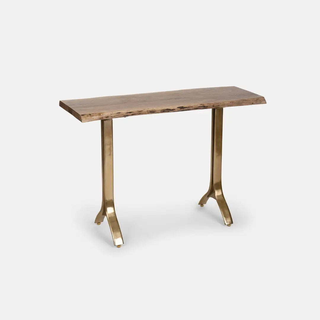 Mrazik Yoho Solid Wood Console Table in Natural Finish-45.2X15.7X29.5'
