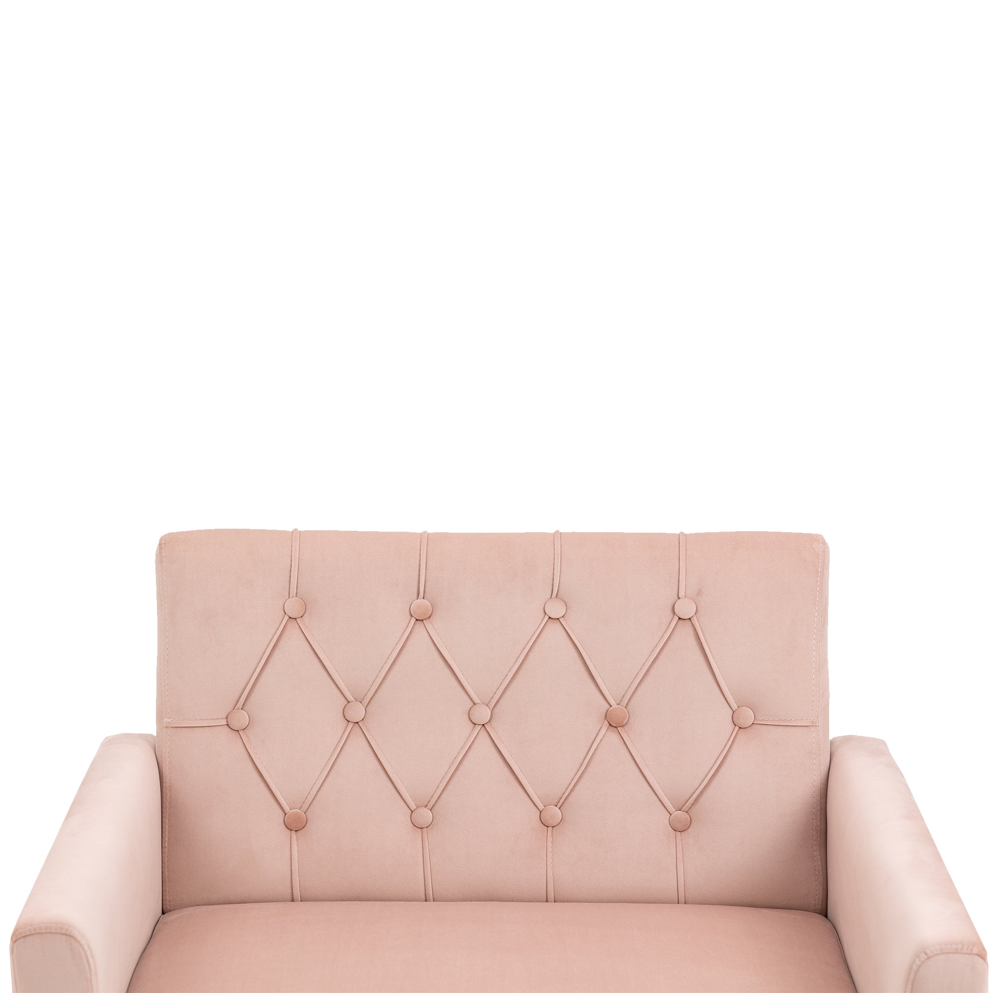 COOLMORE Velvet Armchair Single Sofa Modern Tufted Upholstered Side Reading Chairs with Arm and Gold Metal Leg for Living Room Bedroom (Pink)