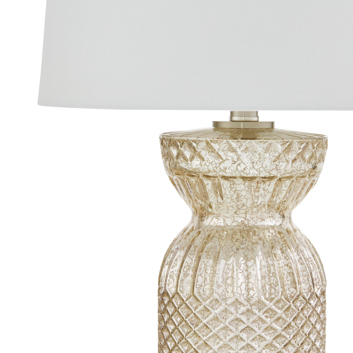 Textured Glass and Acrylic Base Table Lamp Antique Silver See below