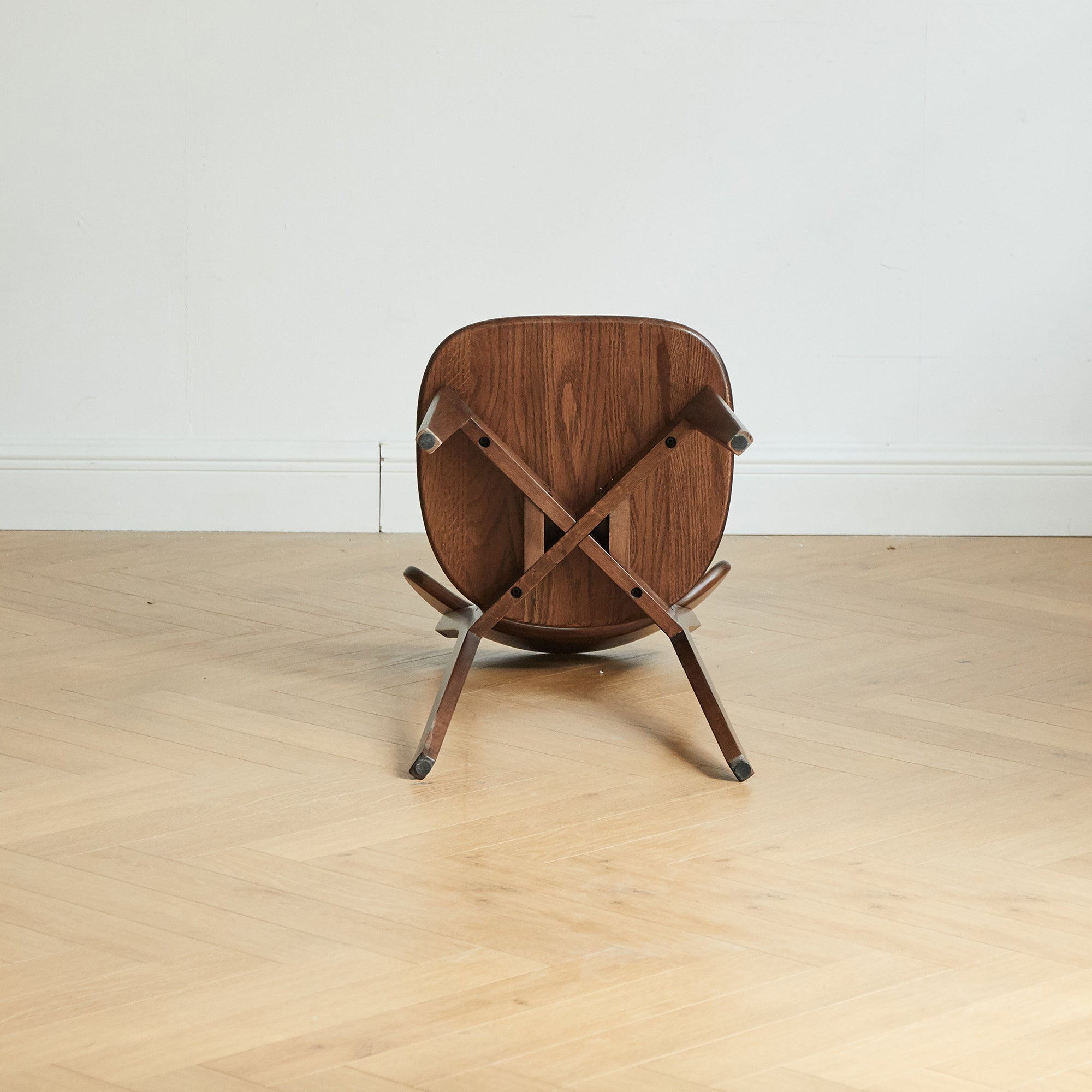 Natural Oak Dining Chair Set of 2 - Solid Wood, Walnut Finish, 46.5 * 54 * 80cm