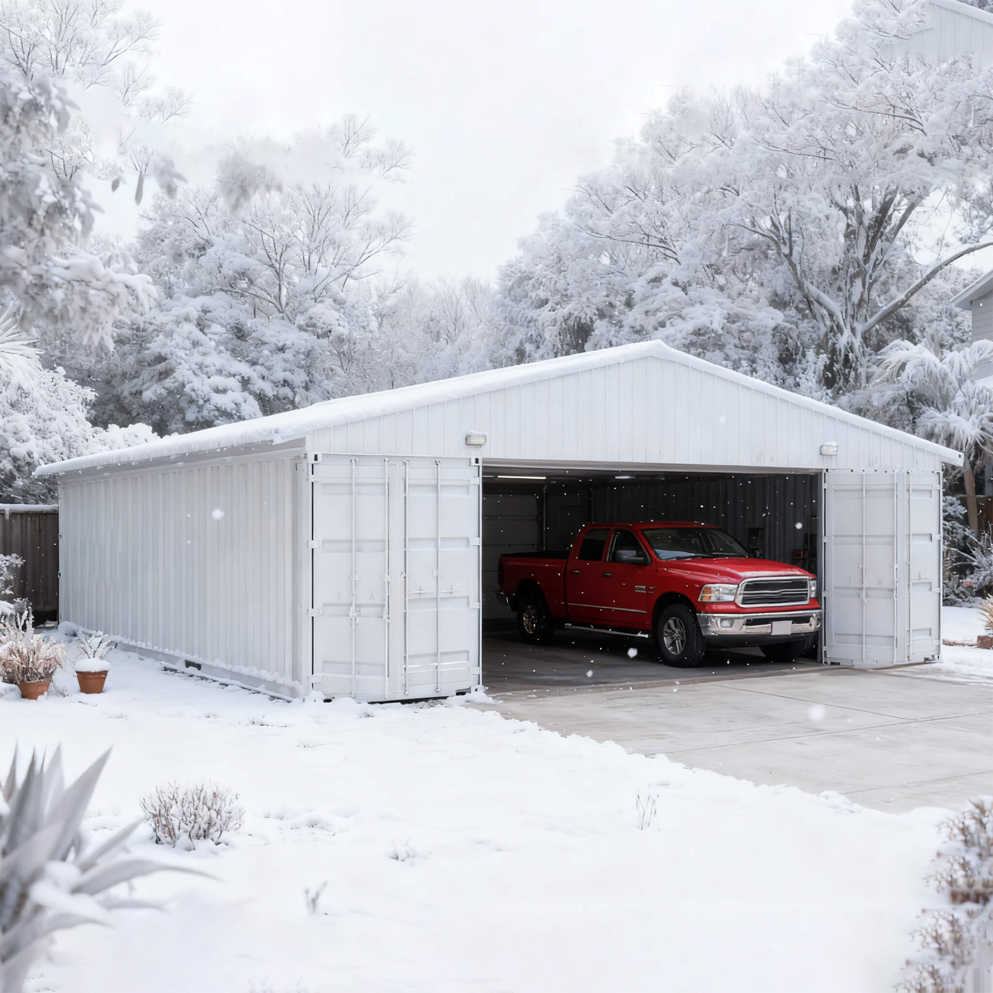 [36X40FT] Heavy-Duty Weather-Resistant Galvanized Steel Container Roof Kit [No Containers] (SAK37491)