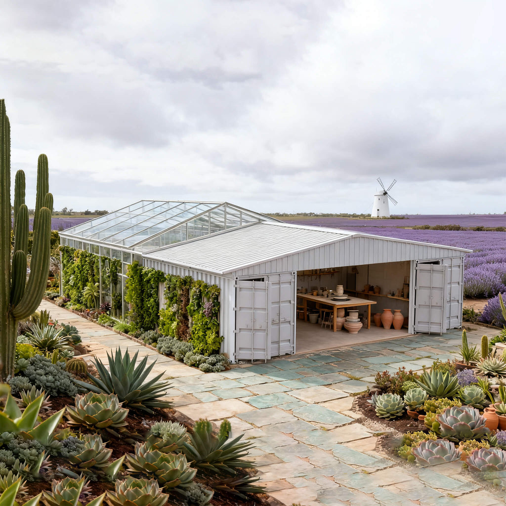 [36X40FT] Heavy-Duty Weather-Resistant Galvanized Steel Container Roof Kit [No Containers] (SAK37491)