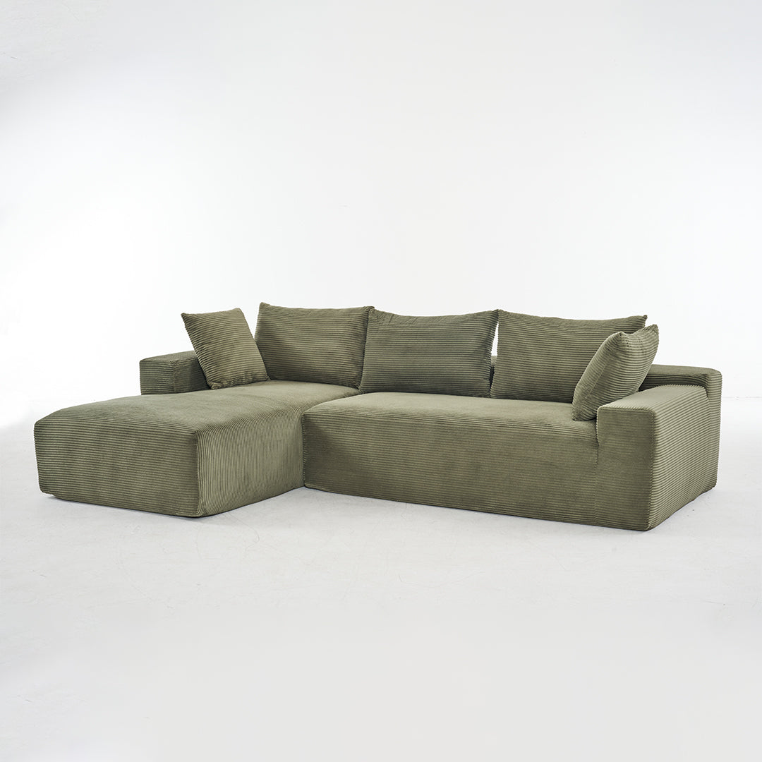 108*68 inch extra large deep modular sofa, cloud sofa 4-person sofa, can sit or lie down, living room corduroy modular sofa, no assembly required, green