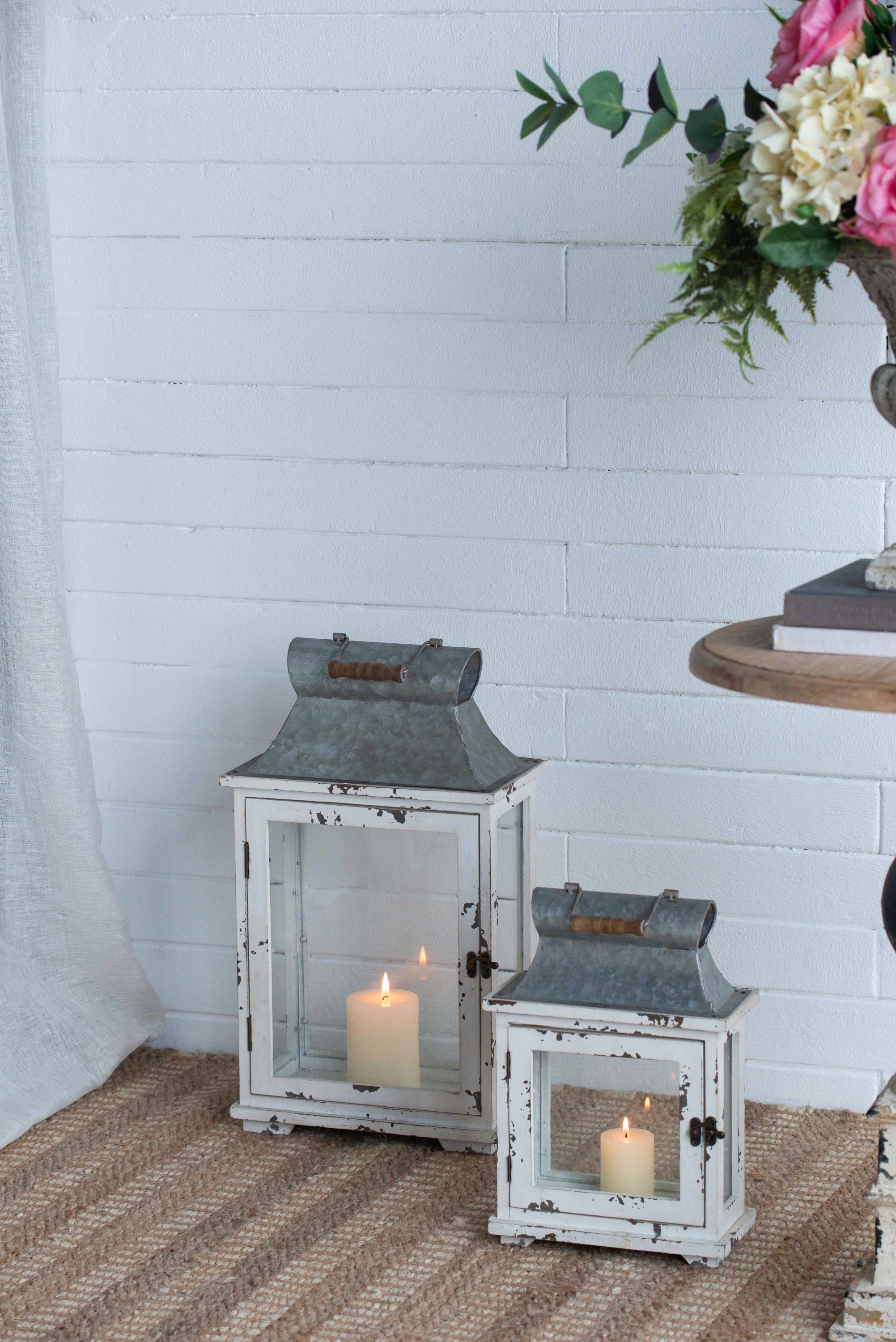 Wooden Candle Lantern Decorative, Hurricane Lantern Holder Decor for Indoor Outdoor, Home Garden Wedding