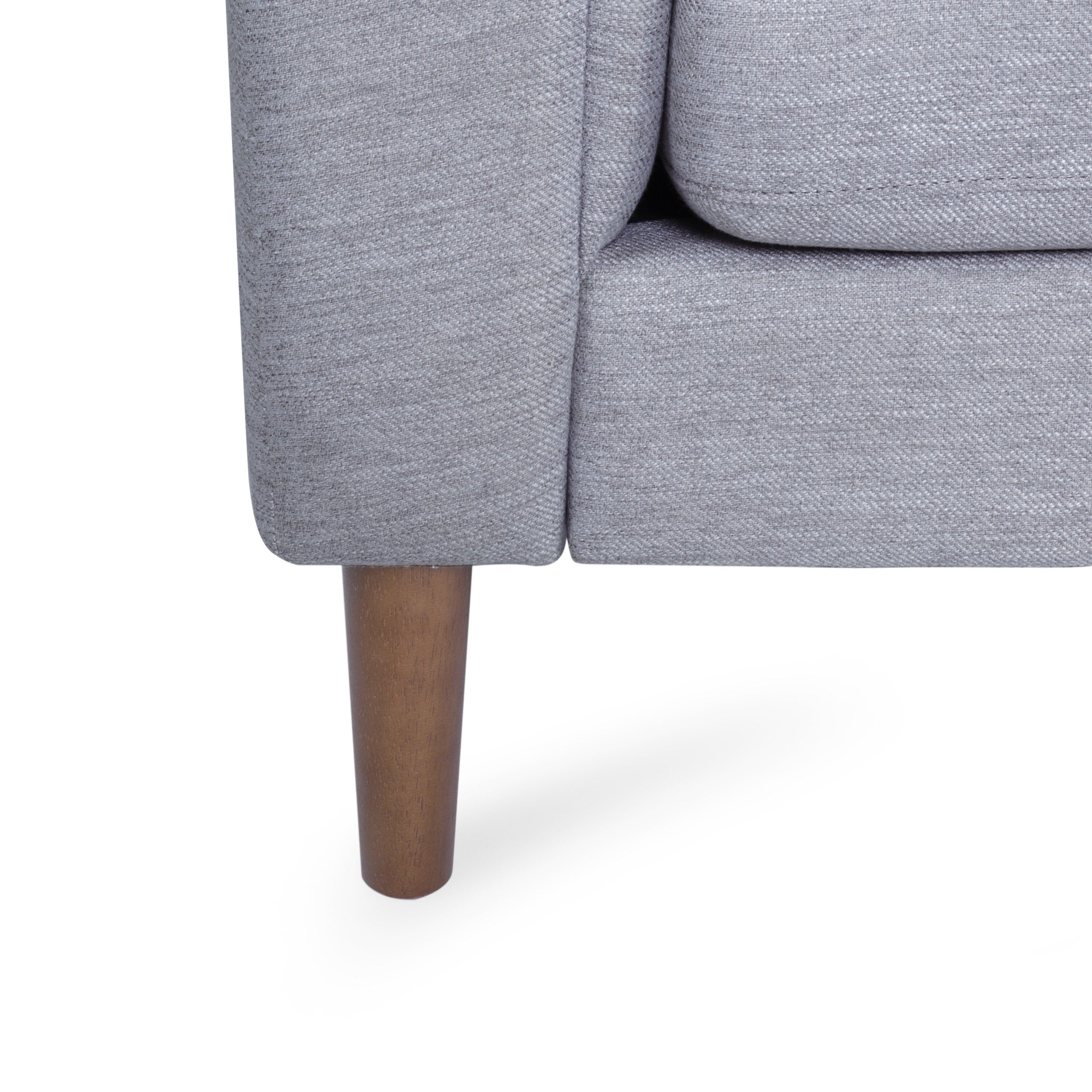 Contemporary 3-Seater Sofa with Plush Accents and Button Tufted Diamond Stitching in Grey Fabric