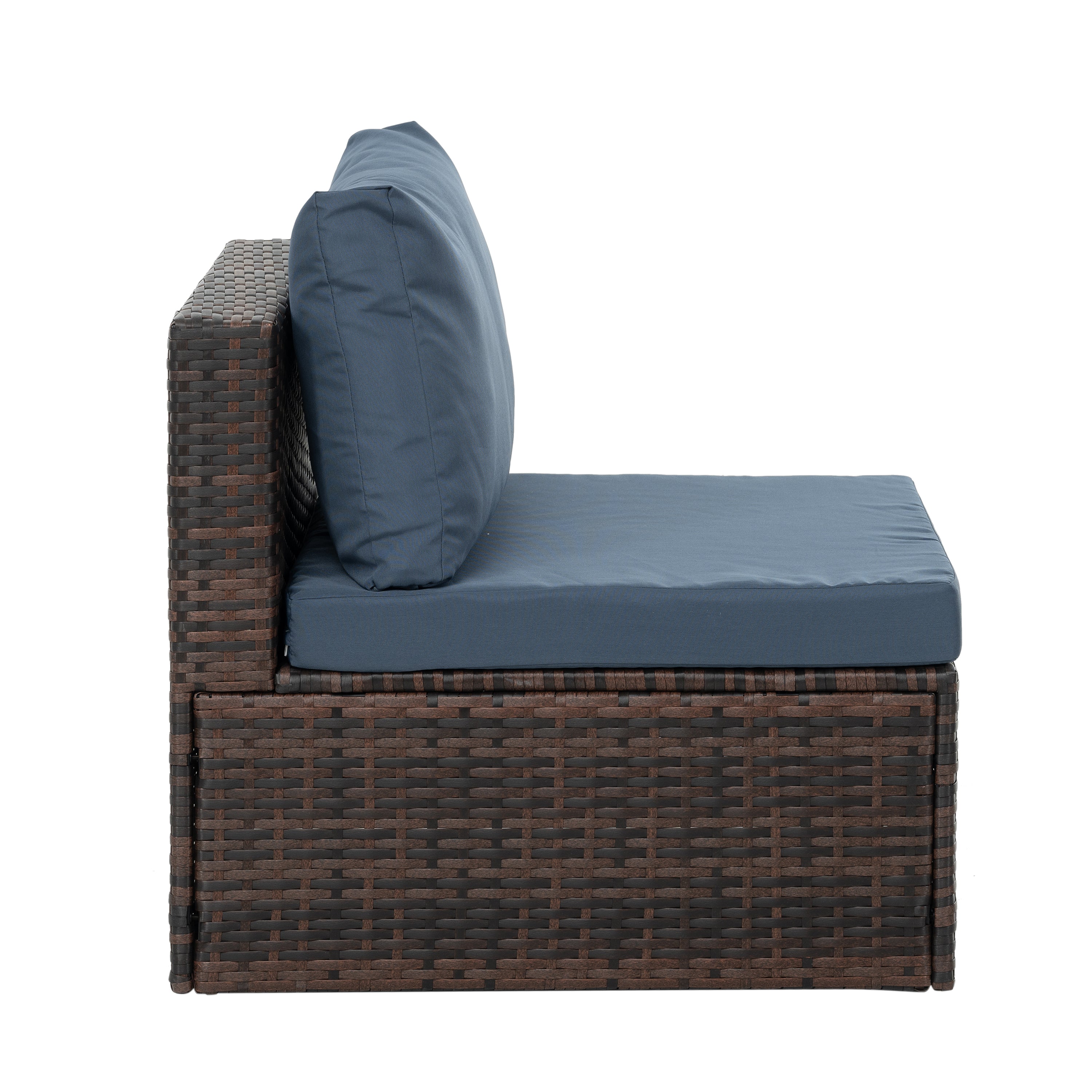 Patio Furniture, Outdoor Furniture, Seasonal PE Wicker Furniture, 5 Set Wicker Furniture With Tempered Glass Coffee Table