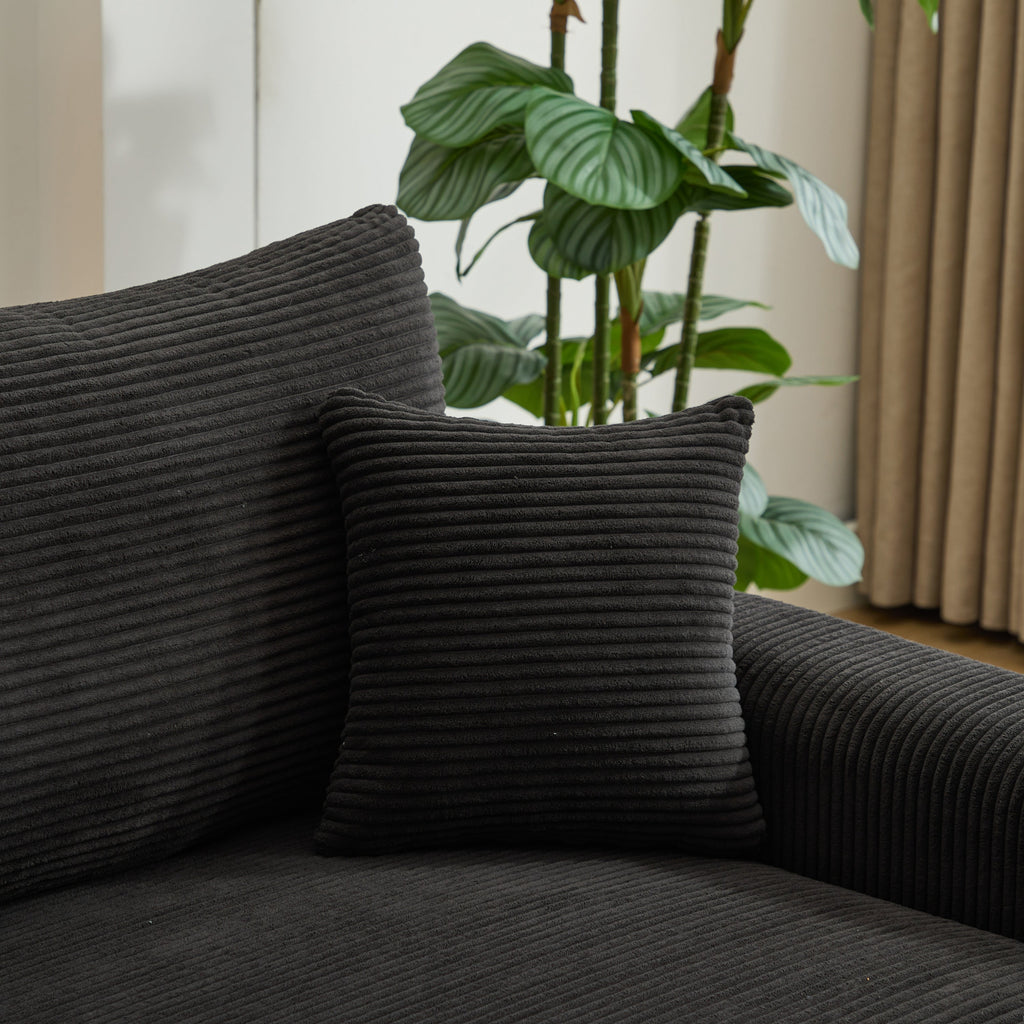 Modern Sectional Couch , 2 Pieces Corduroy Couch Cushion Covers , Soft Stretch Sofa Slipcovers with 2pcs Pillows