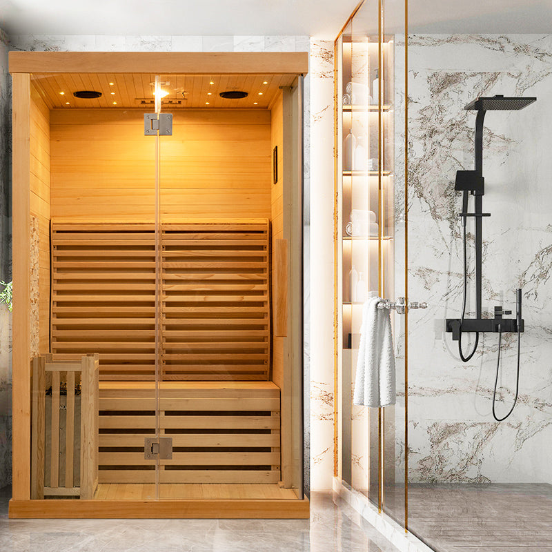 SAUNA EVOLUTION® Commercial Finnish Bath Home Sauna Indoor Steam Room Glass 03