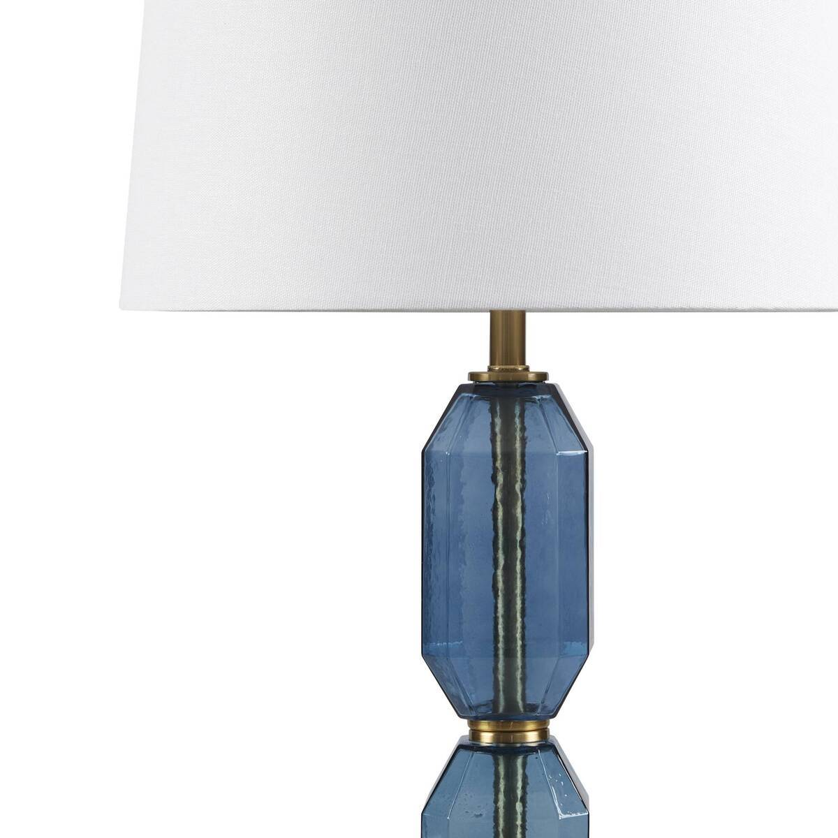 Faceted Blue Glass Table Lamp Blue See below