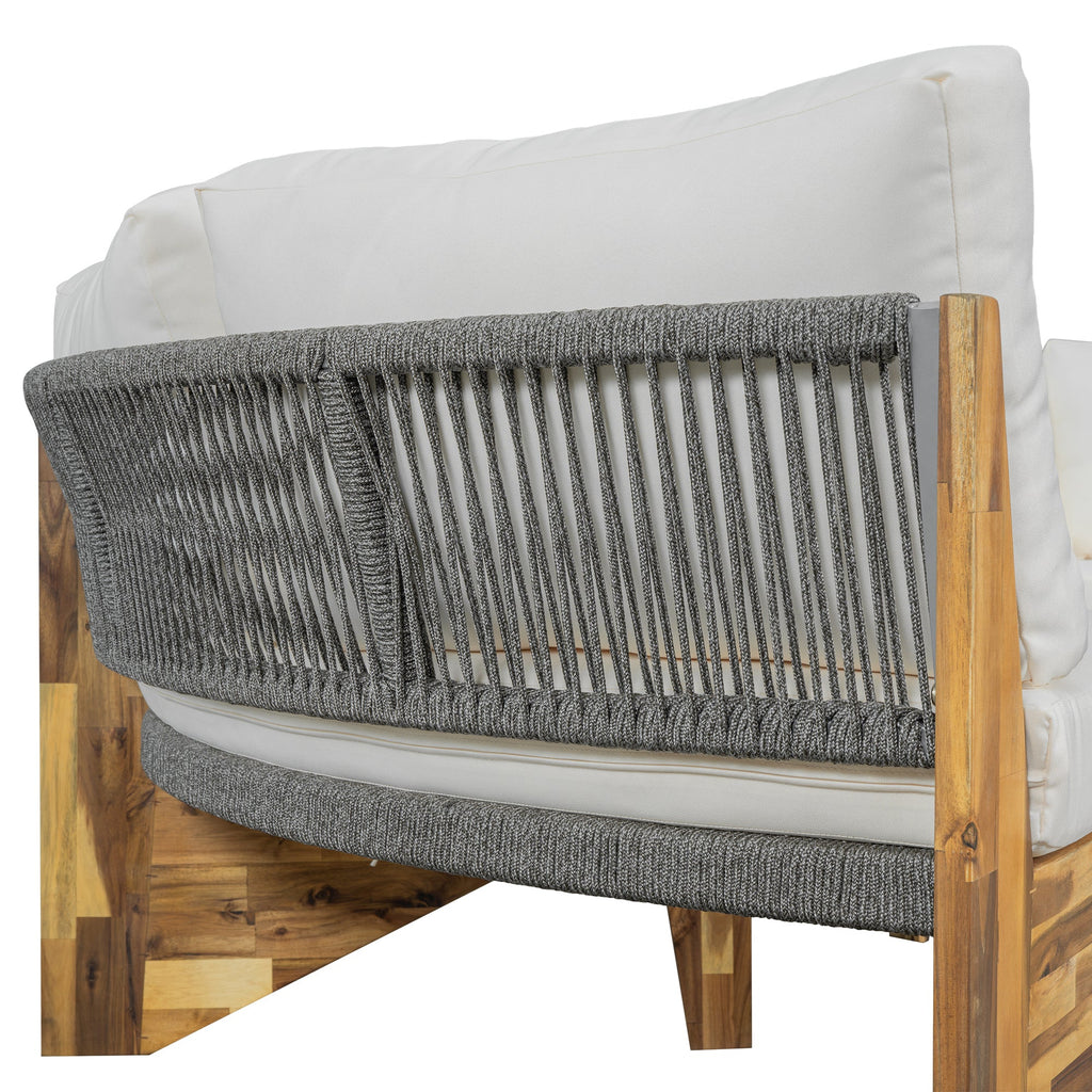 U_STYLE 6 - Person Outdoor Seating Group with Cushions and A Coffee Table(old sku:WY000379AAA)