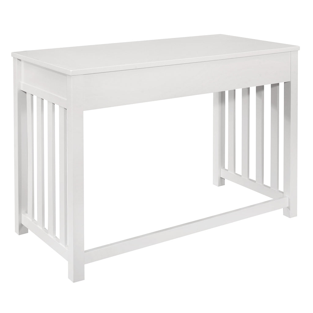 Modern Traditional 1pc Desk with 2x Drawers White Finish Keyboard Drawer Wooden Furniture