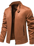 Zip Up Long Sleeve Biker Jacket