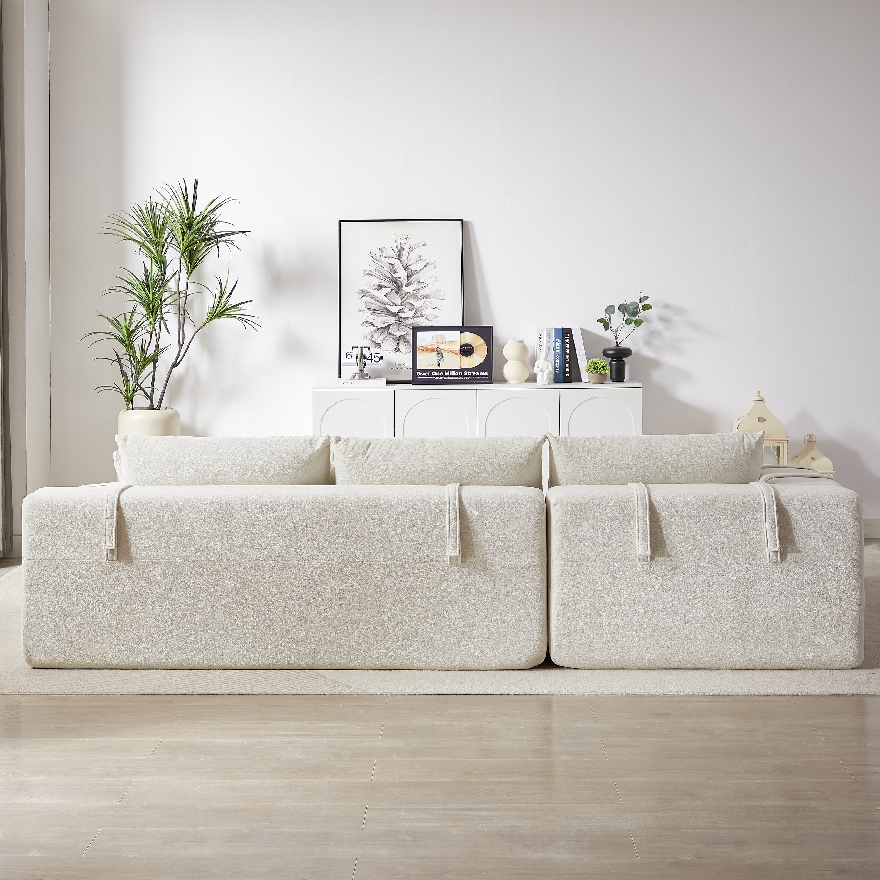 Modern Chenille Upholstered Sectional Sofa Couch Set,Modular 108' L Shaped Sectional Living Room Sofa Set With 6 Pillows,Free Combination Sofa Couch for Living Room,Bedroom(Left Chaise)