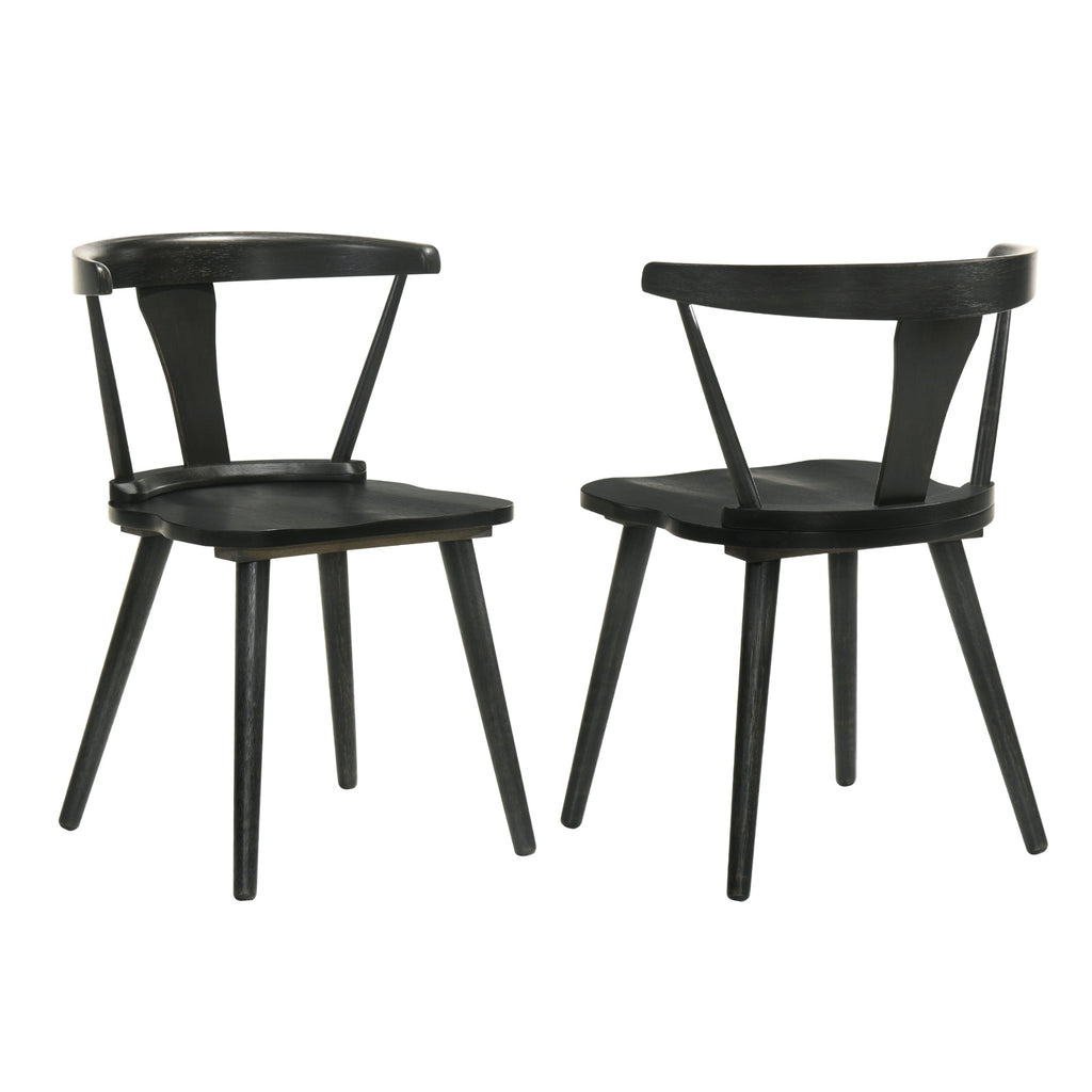 [Set of 2] Rustic Farmhouse Dining Chairs, Solid Wood Side Chairs with Easy Assembly