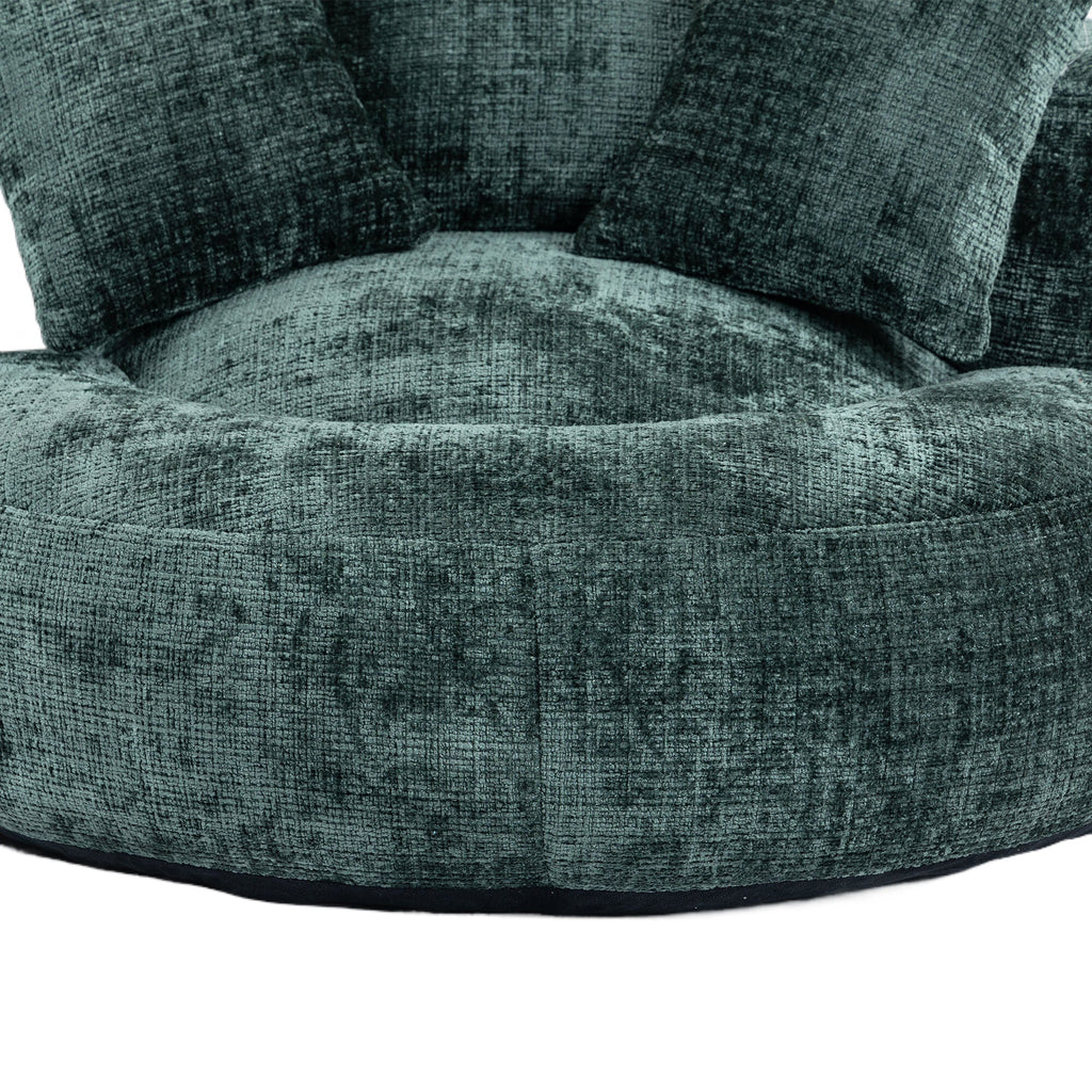 Emerald Chenille High Back Bean Bag Chair Couch with Three Pillows, Indoor & Outdoor, Single Gaming Sofa for Bedroom and Office