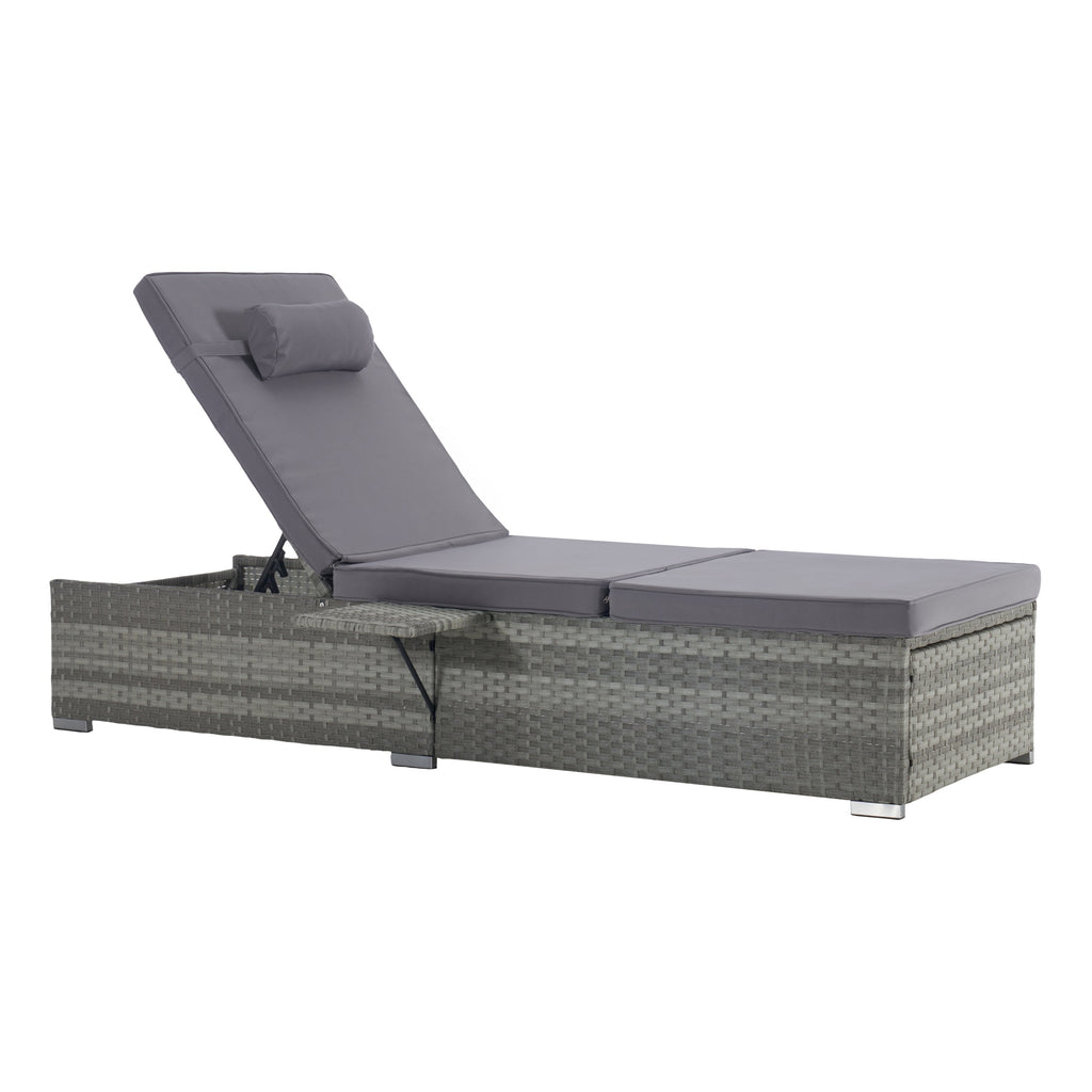 OUTDOOR  SOFA  PE RATTAN FURNITURE  DECK CHAIR GRAY RATTAN