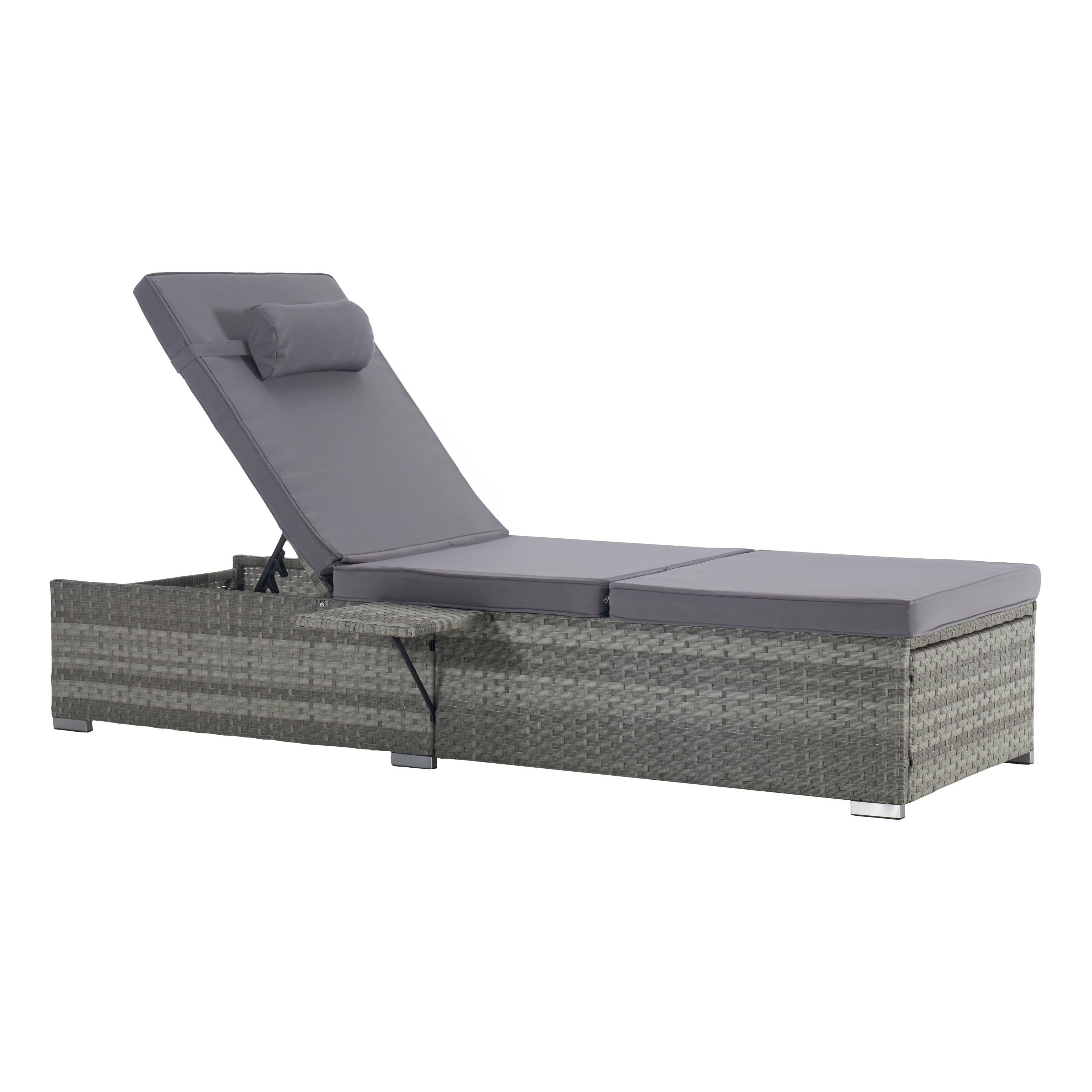 OUTDOOR  SOFA  PE RATTAN FURNITURE  DECK CHAIR GRAY RATTAN