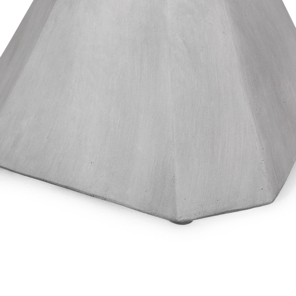Modern Outdoor Lightweight Concrete Side Table in Natural Color
