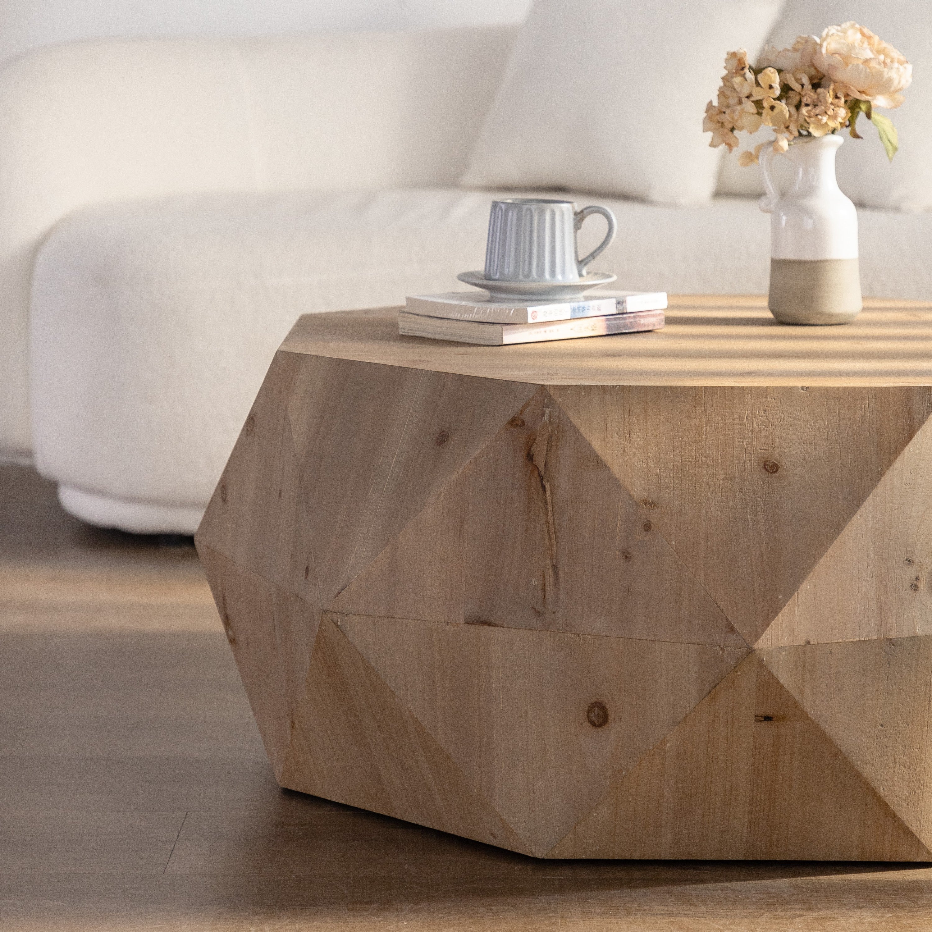 38"Three-dimensional Embossed Pattern Design American Retro Style Coffee Table(Same SKU:W757136671)