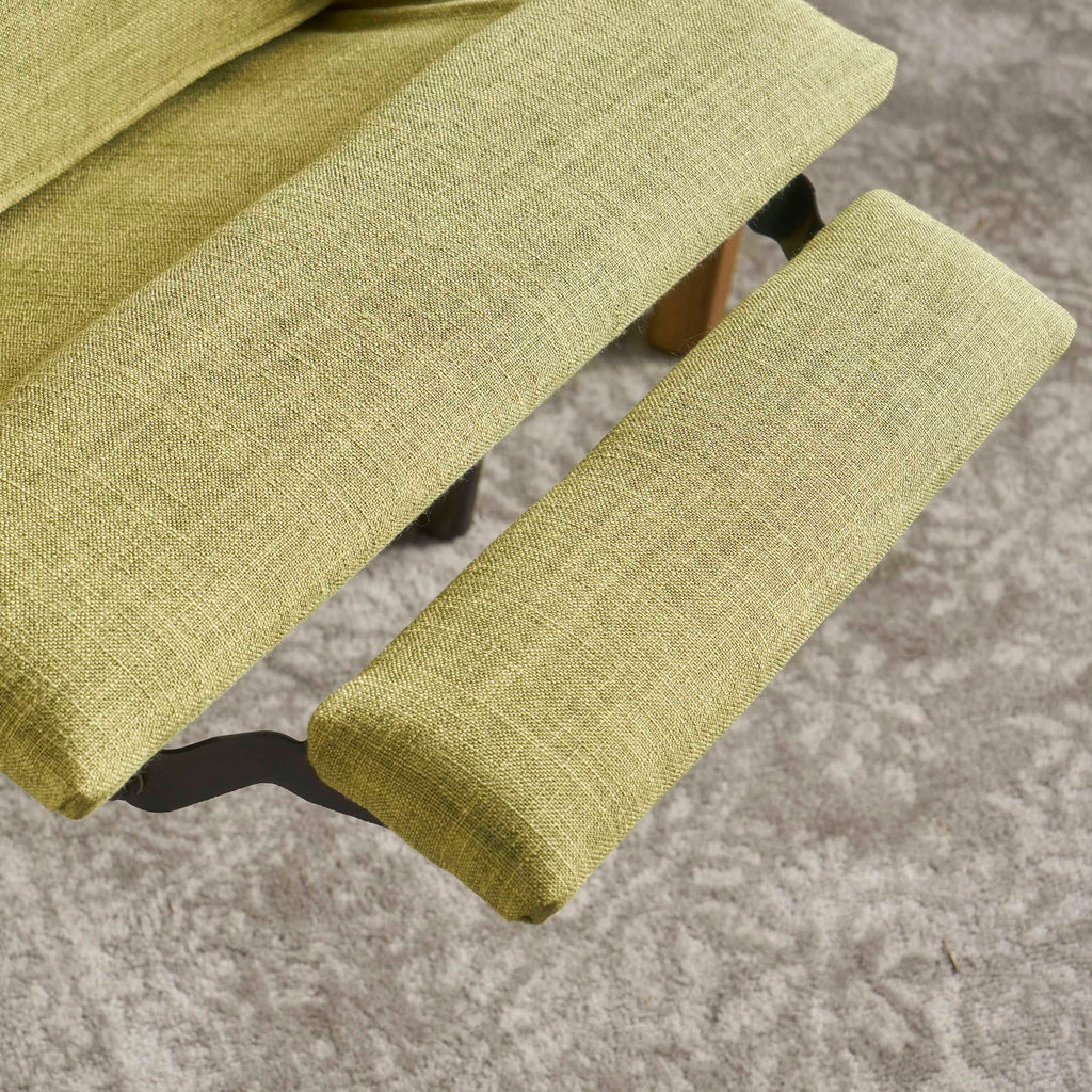 Macedonia Mid-Century Modern Button Tufted Fabric Recliner