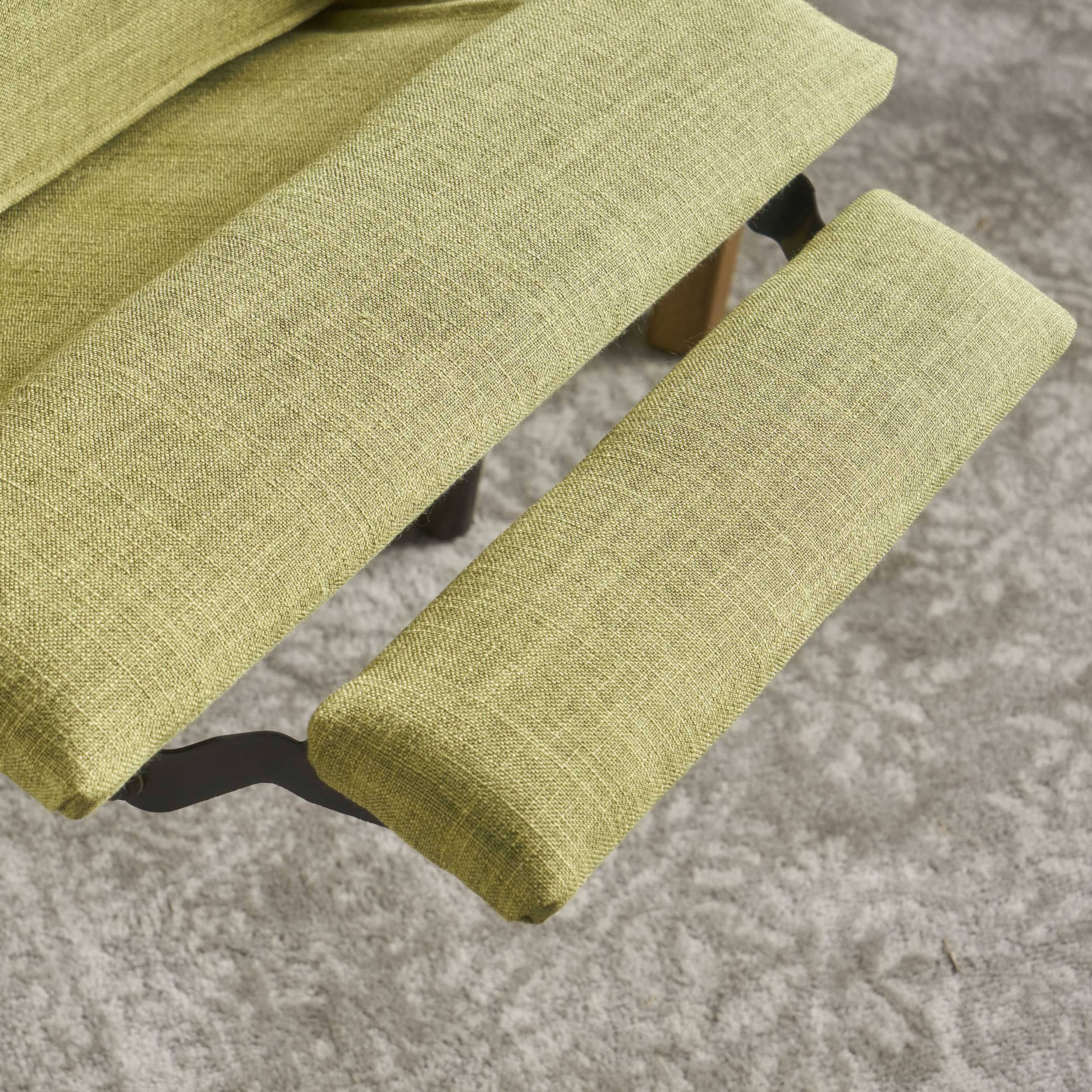 Macedonia Mid-Century Modern Button Tufted Fabric Recliner