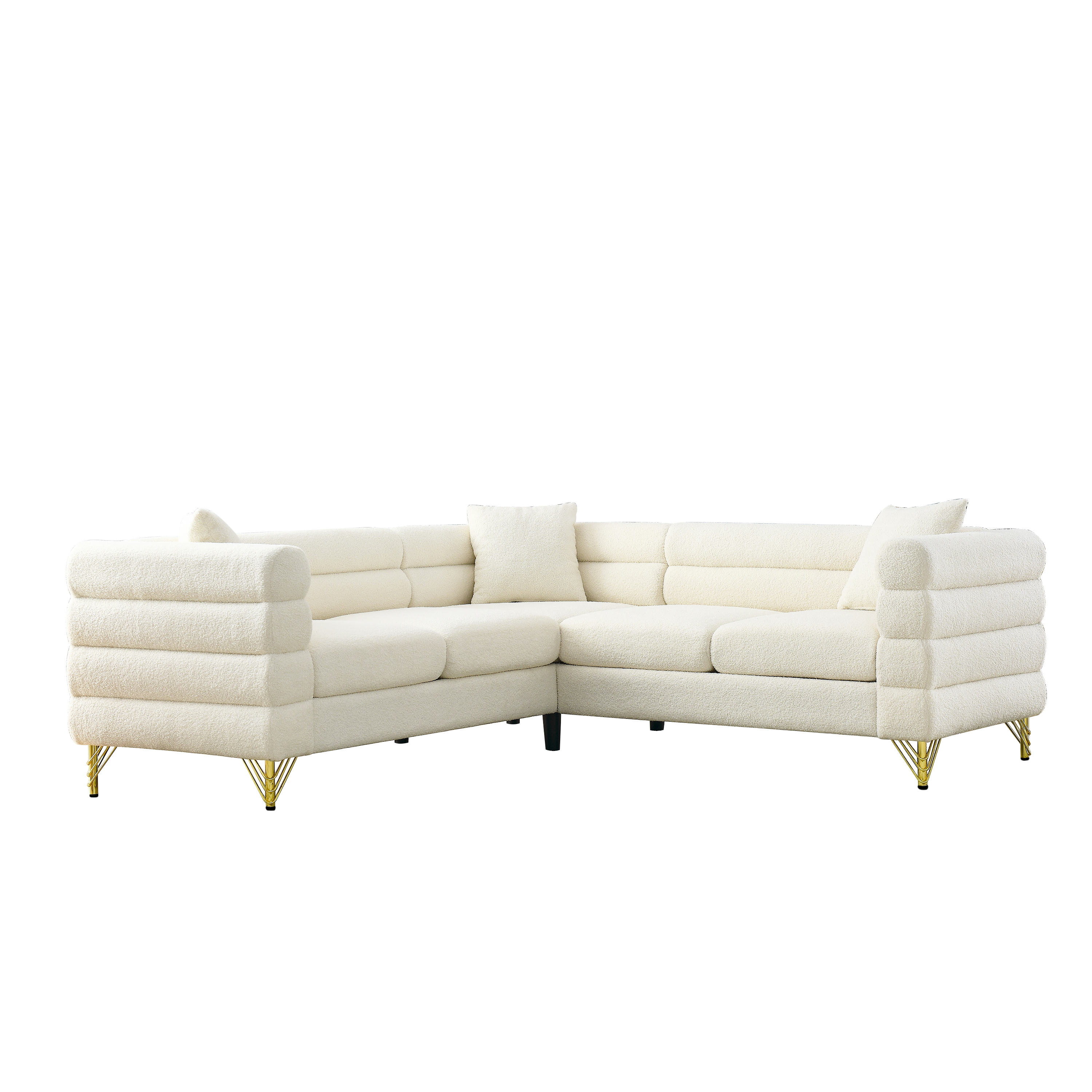 81.5-Inch Oversized Corner Sofa, L-Shaped Sectional Couch,   5-Seater Corner Sofas with 3 Cushions for Living Room, Bedroom, Apartment, Office