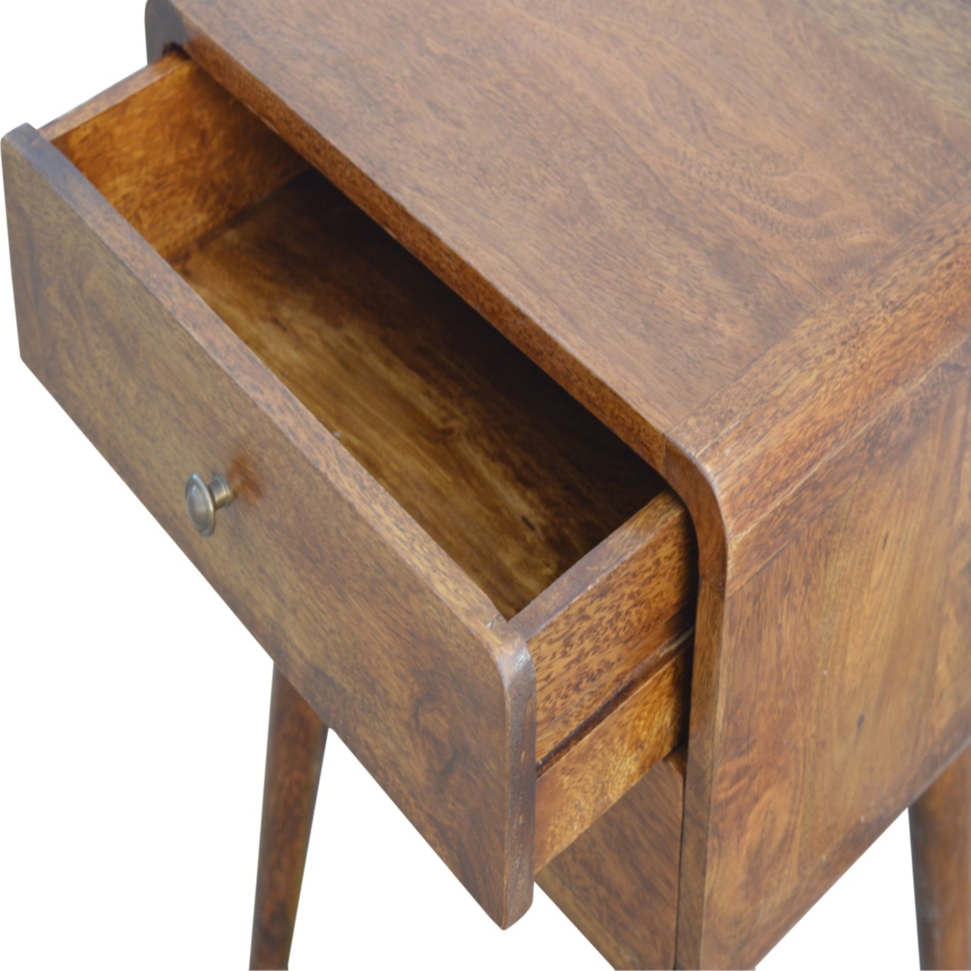 Curved Chestnut Bedside