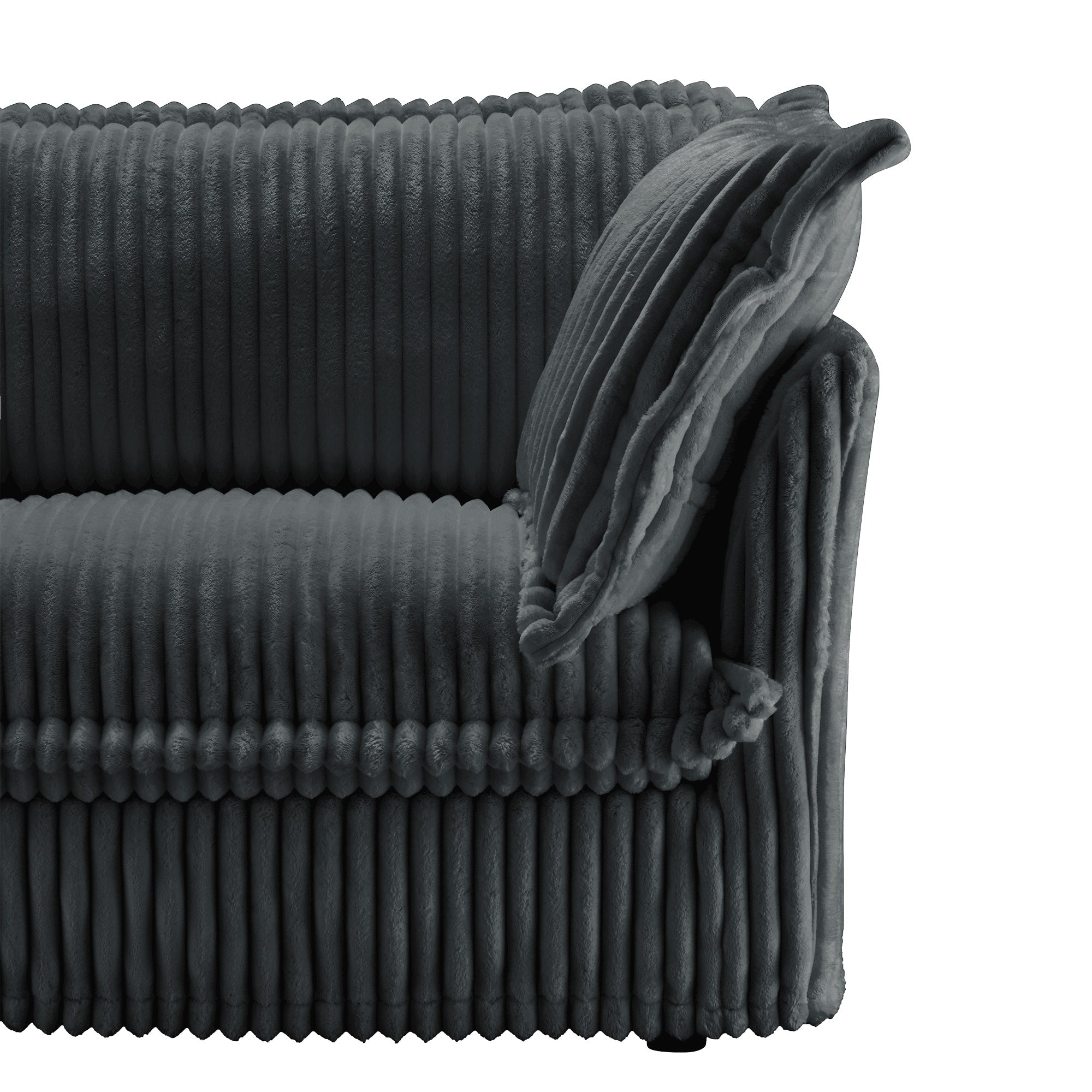 Slipcovered L Shape Sectional Long Sofa Couch, 4 Seater Sofa with Suppleness Armrests,Deep Seat Sofa with 2 Big Pillows, Comfy Couch for Living Room, Apartment, Gray
Corduroy Fabric