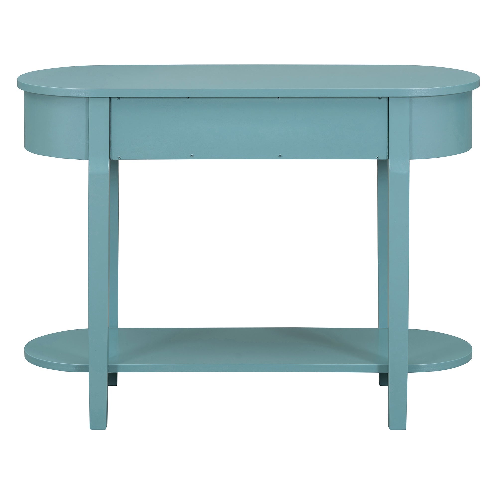 TREXM Elegant Retro Console Table with Curved Design and Smooth Glaze for Entryways, Living Rooms and hallways (Turquoise Green)