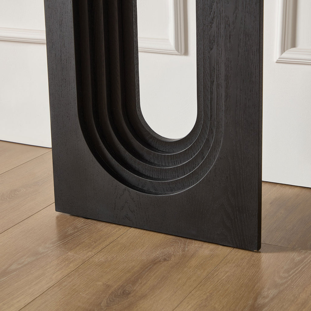 47.24 Inch Entryway Table for Living Room,Narrow Console Table with Unique Loopback Design, Modern Design MDF Sofa Table Entrance Table for Hallway, Entrance,Apartment ,Black