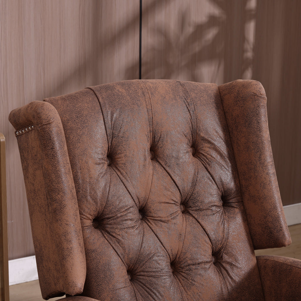 COOLMORE Rocking Recliner Chair,360 Degree Swivel Nursery Rocking Chair,Glider Chair,Modern Small Rocking Swivel Recliner Chair for Bedroom,Living Room Chair Home Theater Seat (Coffee)
