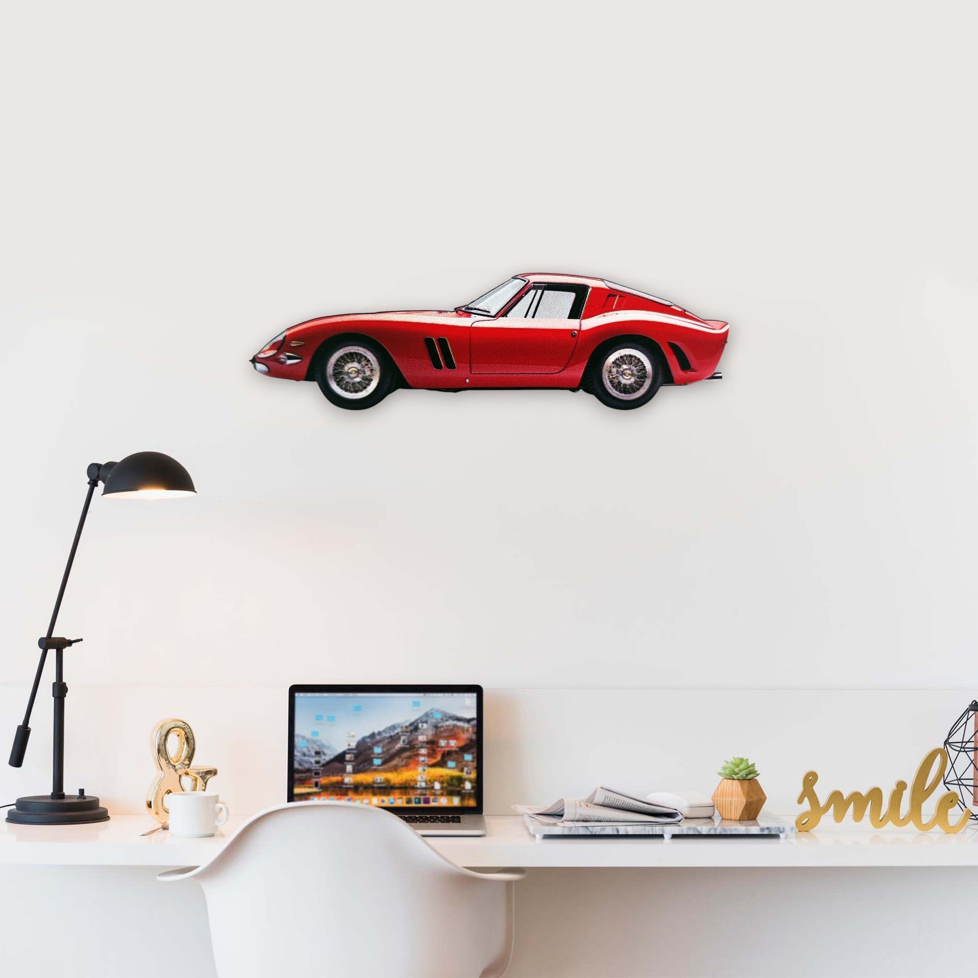 1962 Ferrari 250 GTO (1) Metal Car Wall Art, Color 2D Diecast Car Decor, Silhouette Metal Wall Art, Gift For Car Lovers, Detailed Color Metal Car