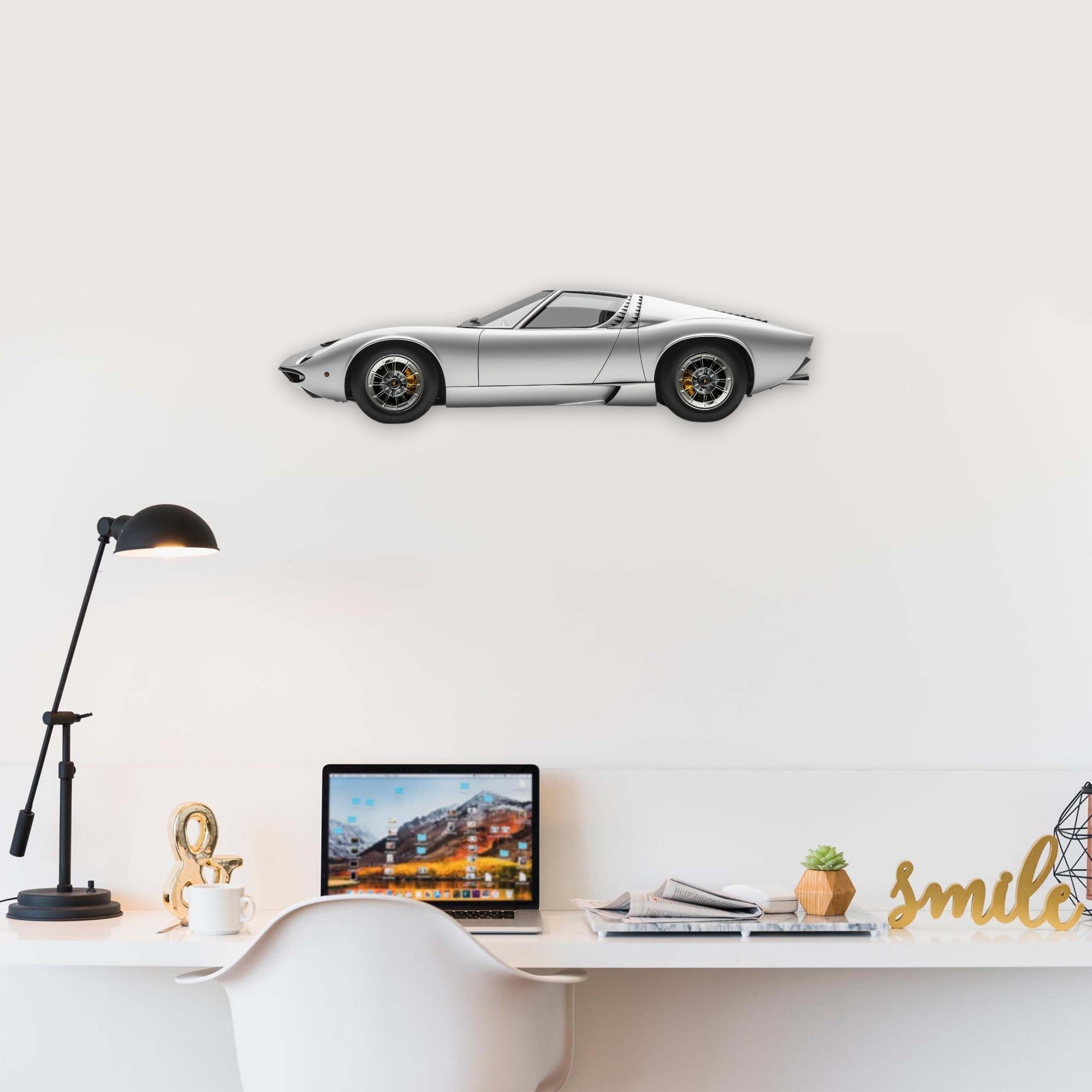 1966 Lamborghini Miura (2) Metal Car Wall Art, Color 2D Diecast Car Decor, Silhouette Metal Wall Art, Gift For Car Lovers, Detailed Color Metal Car