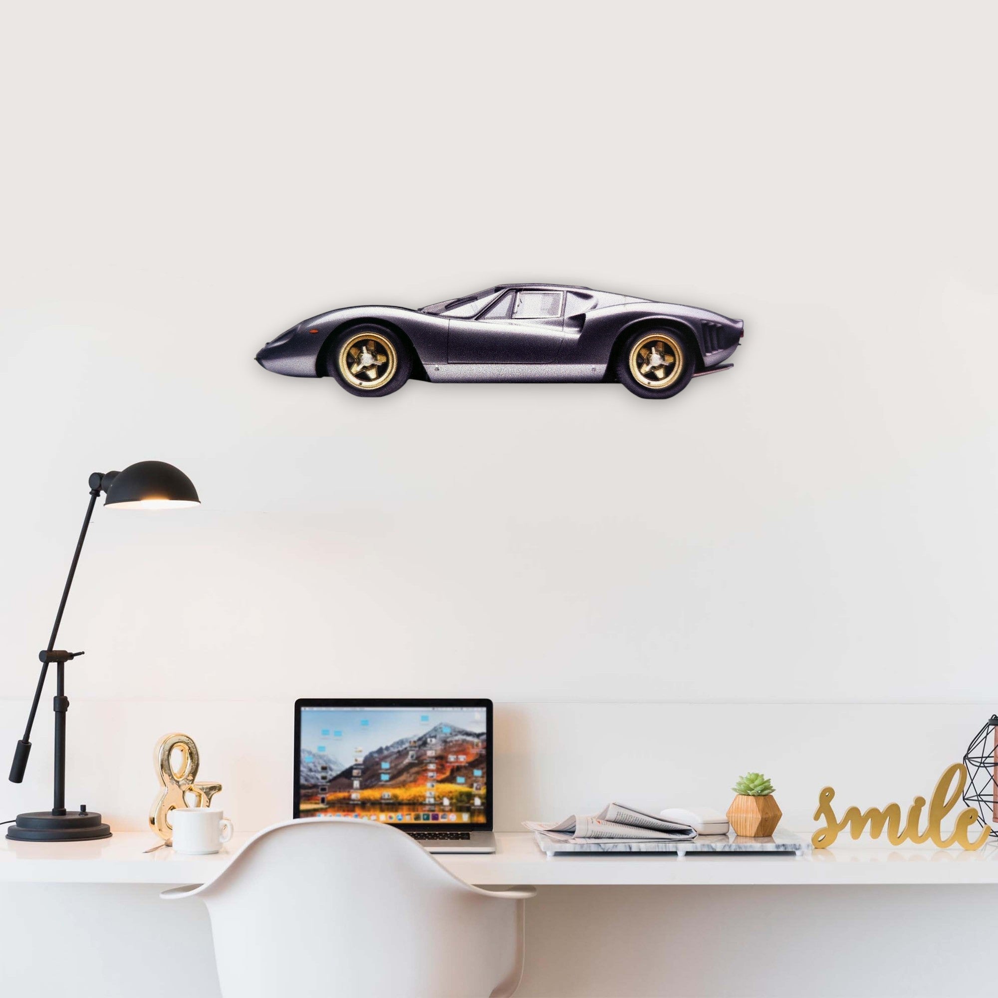 1967 Ferrari 330 P4 (1) Metal Car Wall Art, Color 2D Diecast Car Decor, Silhouette Metal Wall Art, Gift For Car Lovers, Detailed Color Metal Car