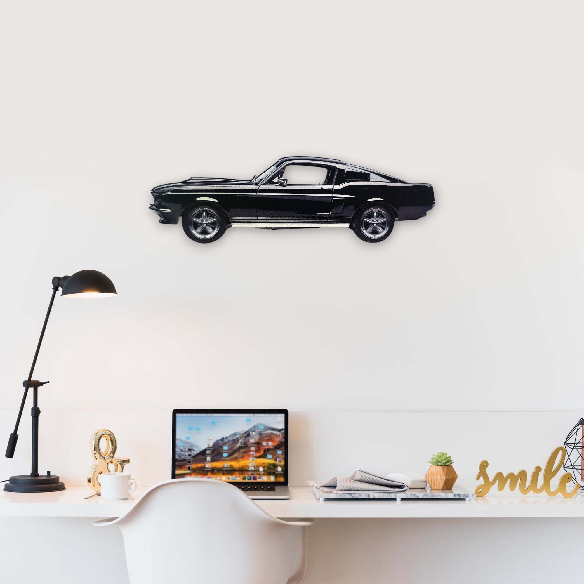 1967 Ford Mustang Shelby GT500 (1) Metal Car Wall Art, Color 2D Diecast Car Decor, Silhouette Metal Wall Art, Gift For Car Lovers, Detailed Color Metal Car