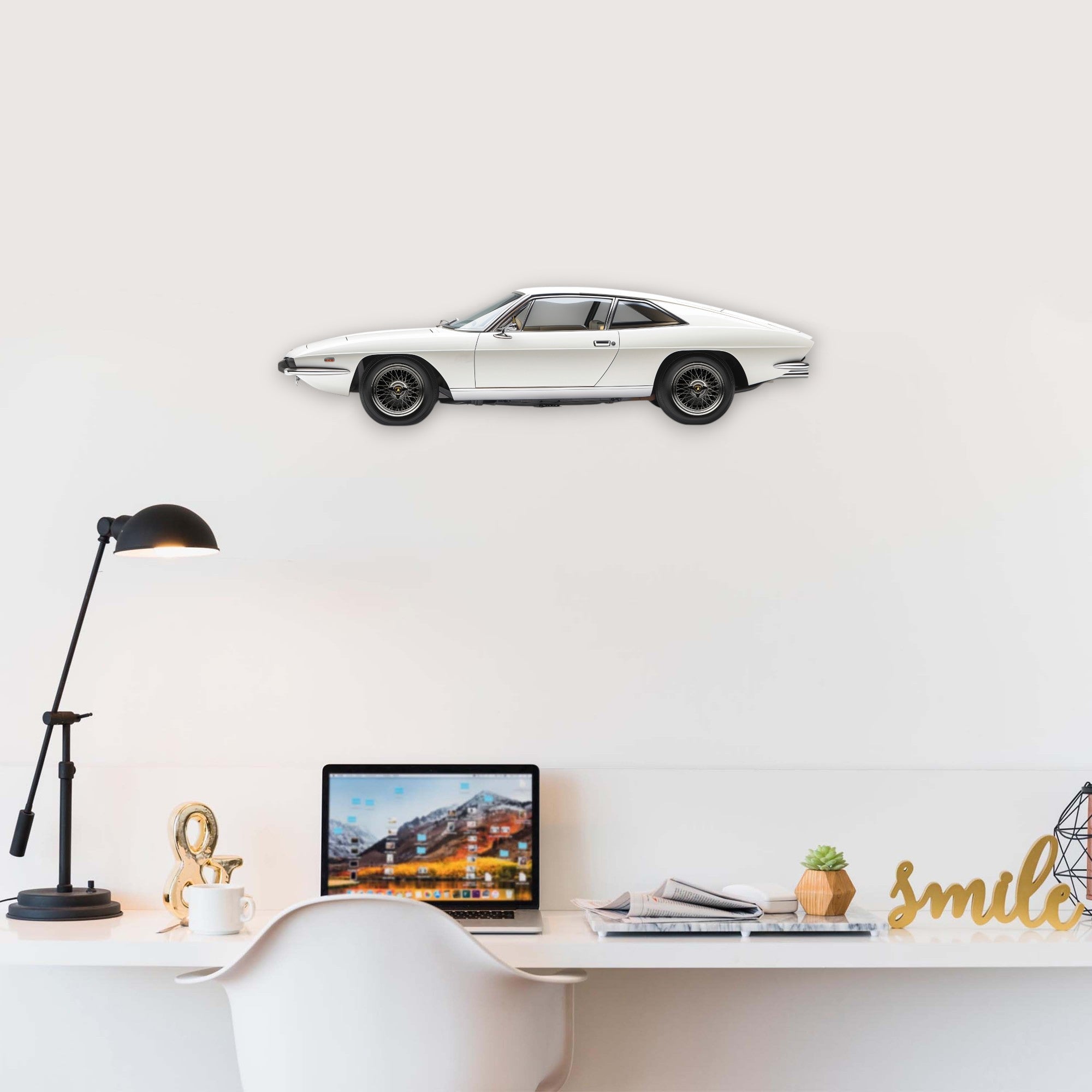 1968 Lamborghini Espada (2) Metal Car Wall Art, Color 2D Diecast Car Decor, Silhouette Metal Wall Art, Gift For Car Lovers, Detailed Color Metal Car