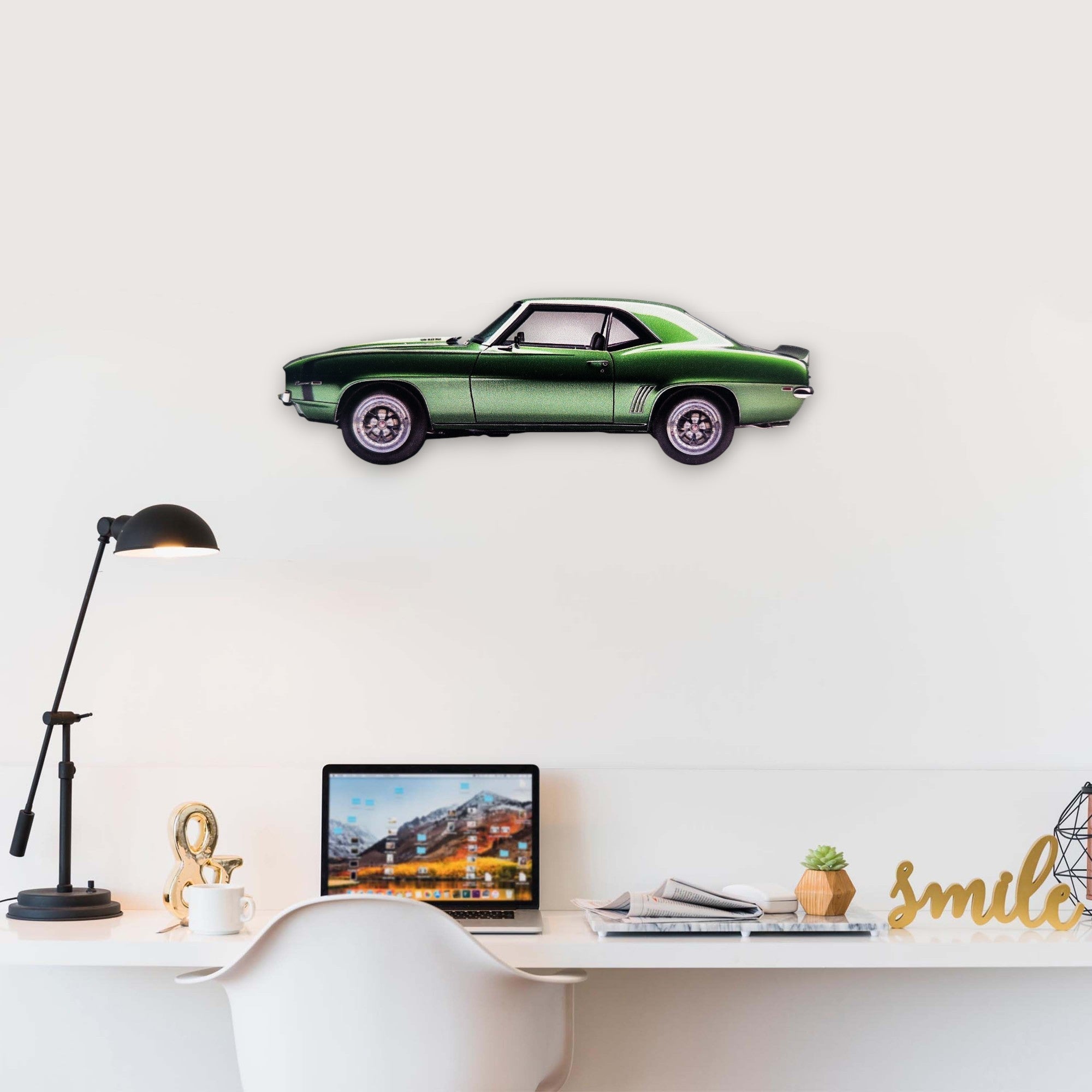1969 Chevrolet Camaro Z28 (2) Metal Car Wall Art, Color 2D Diecast Car Decor, Silhouette Metal Wall Art, Gift For Car Lovers, Detailed Color Metal Car