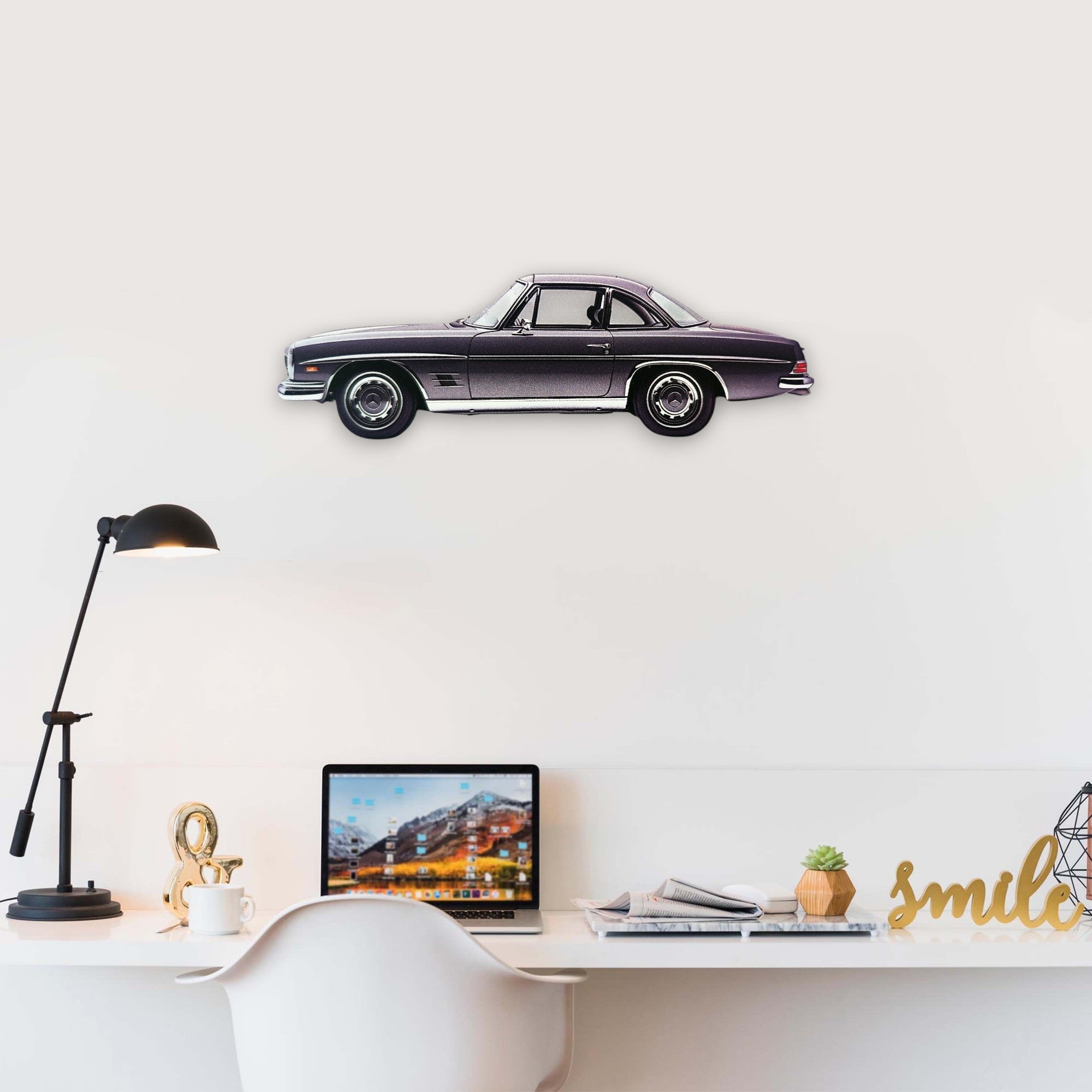 1969 Mercedes 280SL (1) Metal Car Wall Art, Color 2D Diecast Car Decor, Silhouette Metal Wall Art, Gift For Car Lovers, Detailed Color Metal Car