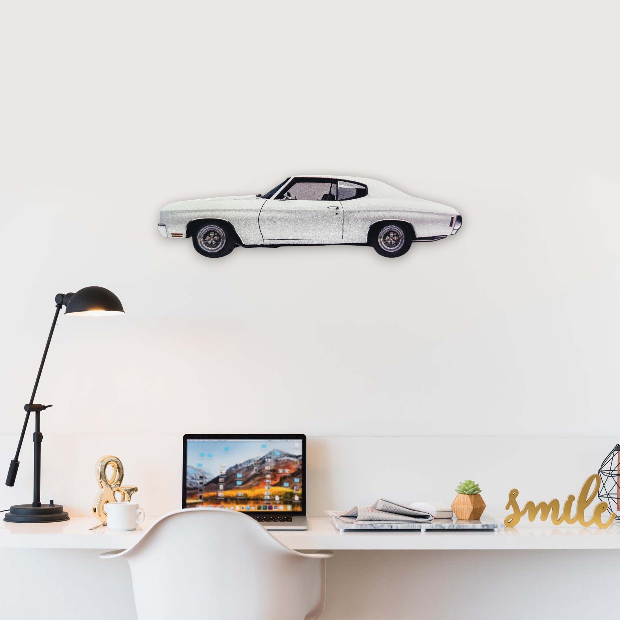 1971 Chevrolet Chevelle SS (2) Metal Car Wall Art, Color 2D Diecast Car Decor, Silhouette Metal Wall Art, Gift For Car Lovers, Detailed Color Metal Car