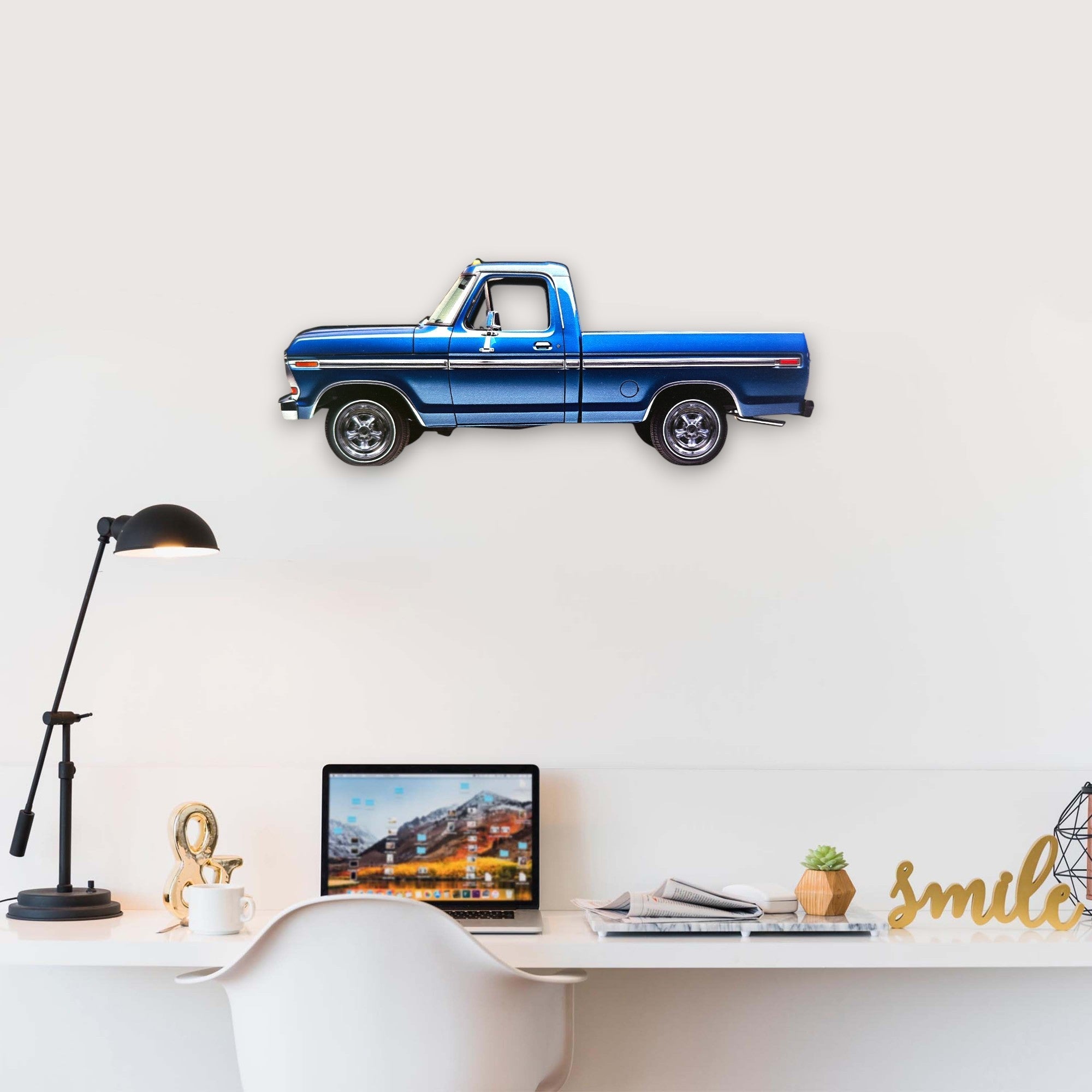 1978 Ford F-100 (2) Metal Car Wall Art, Color 2D Diecast Car Decor, Silhouette Metal Wall Art, Gift For Car Lovers, Detailed Color Metal Car