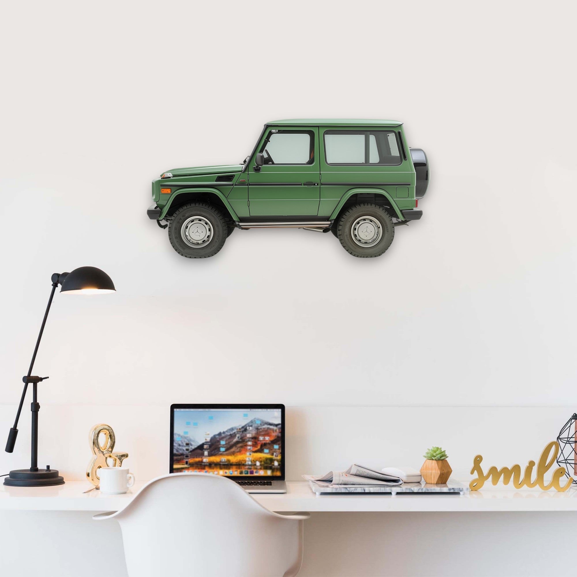 1979 Mercedes-Benz G-Class (2) Metal Car Wall Art, Color 2D Diecast Car Decor, Silhouette Metal Wall Art, Gift For Car Lovers, Detailed Color Metal Car