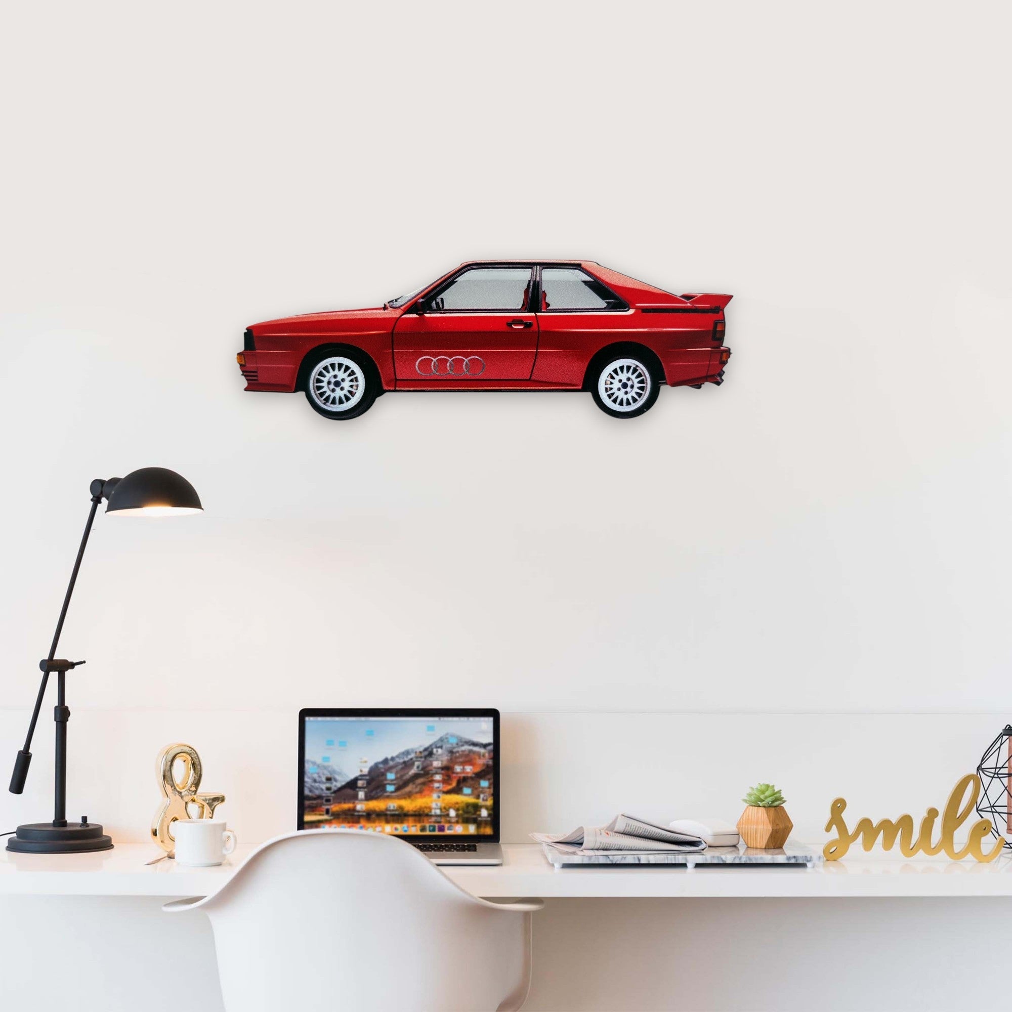 1980 Audi Quattro (1) Metal Car Wall Art, Color 2D Diecast Car Decor, Silhouette Metal Wall Art, Gift For Car Lovers, Detailed Color Metal Car