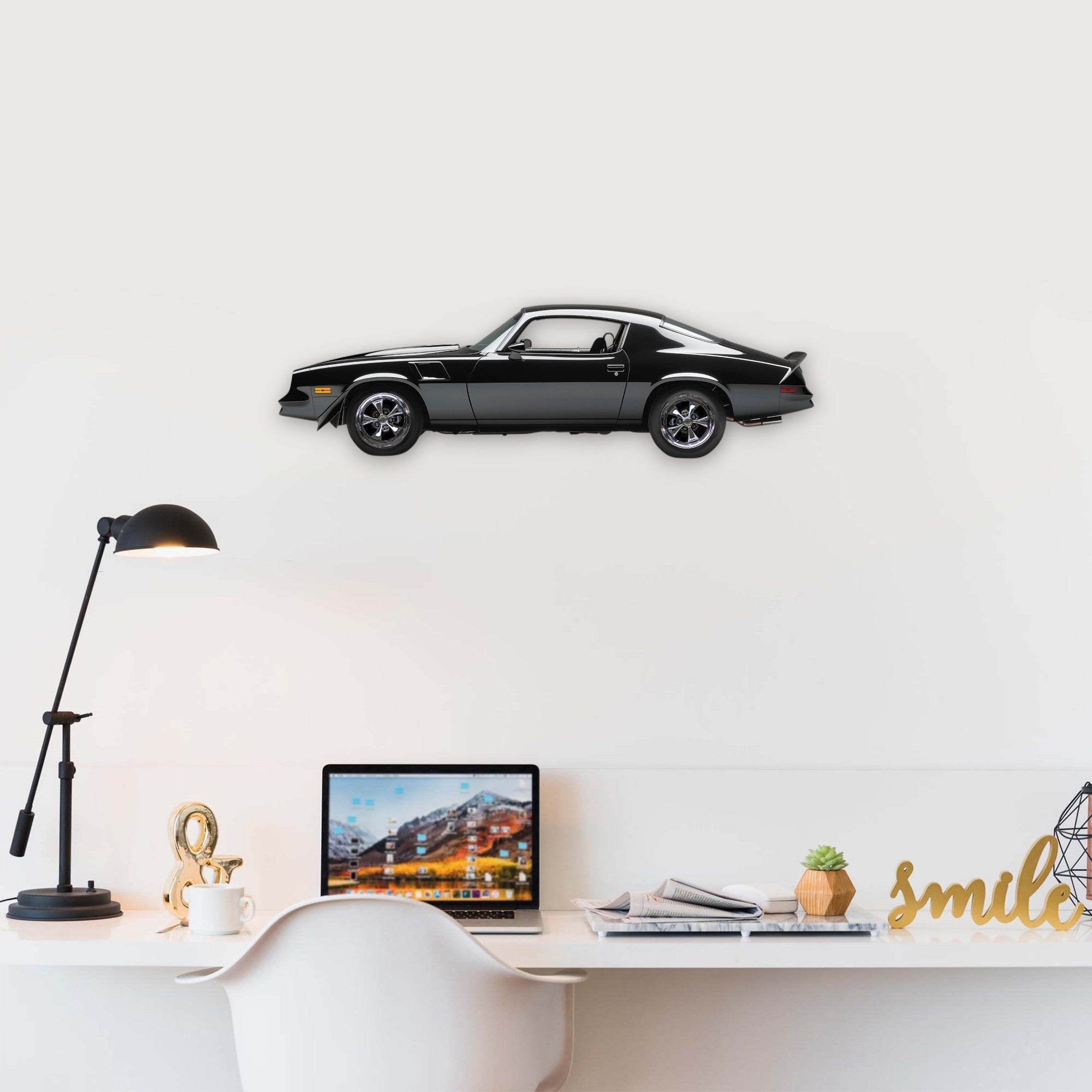 1980 Chevrolet Camaro (1) Metal Car Wall Art, Color 2D Diecast Car Decor, Silhouette Metal Wall Art, Gift For Car Lovers, Detailed Color Metal Car