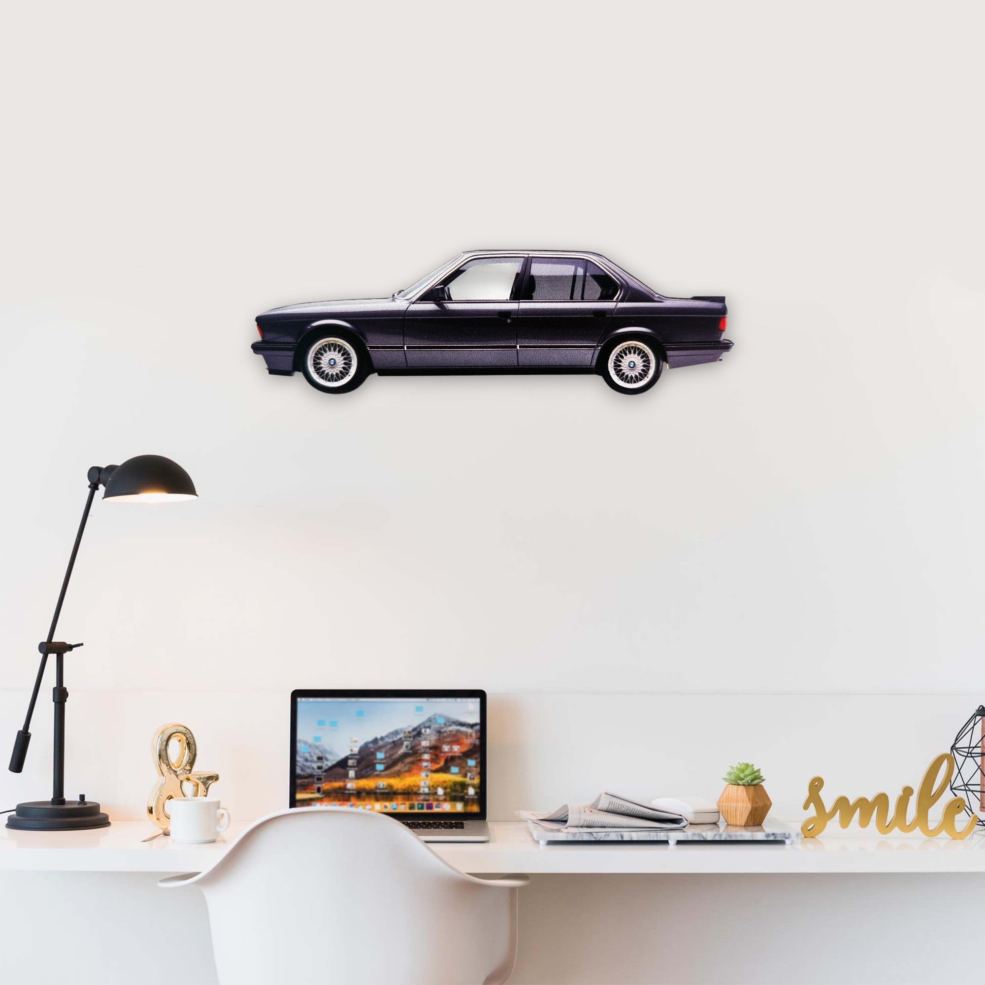 1984 BMW E28 M5 (1) Metal Car Wall Art, Color 2D Diecast Car Decor, Silhouette Metal Wall Art, Gift For Car Lovers, Detailed Color Metal Car