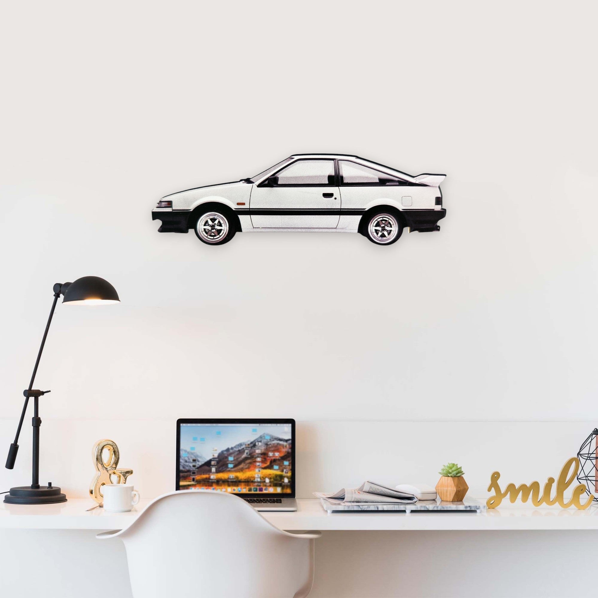1984 Toyota AE86 (2) Metal Car Wall Art, Color 2D Diecast Car Decor, Silhouette Metal Wall Art, Gift For Car Lovers, Detailed Color Metal Car