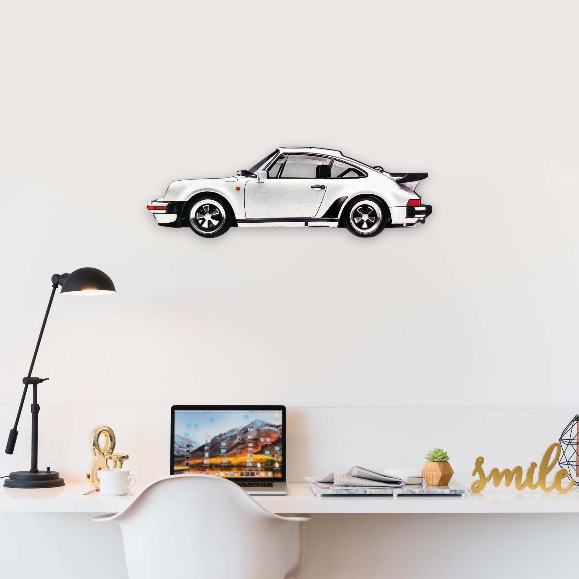 1985 Porsche 911 (930) Turbo (2) Metal Car Wall Art, Color 2D Diecast Car Decor, Silhouette Metal Wall Art, Gift For Car Lovers, Detailed Color Metal Car